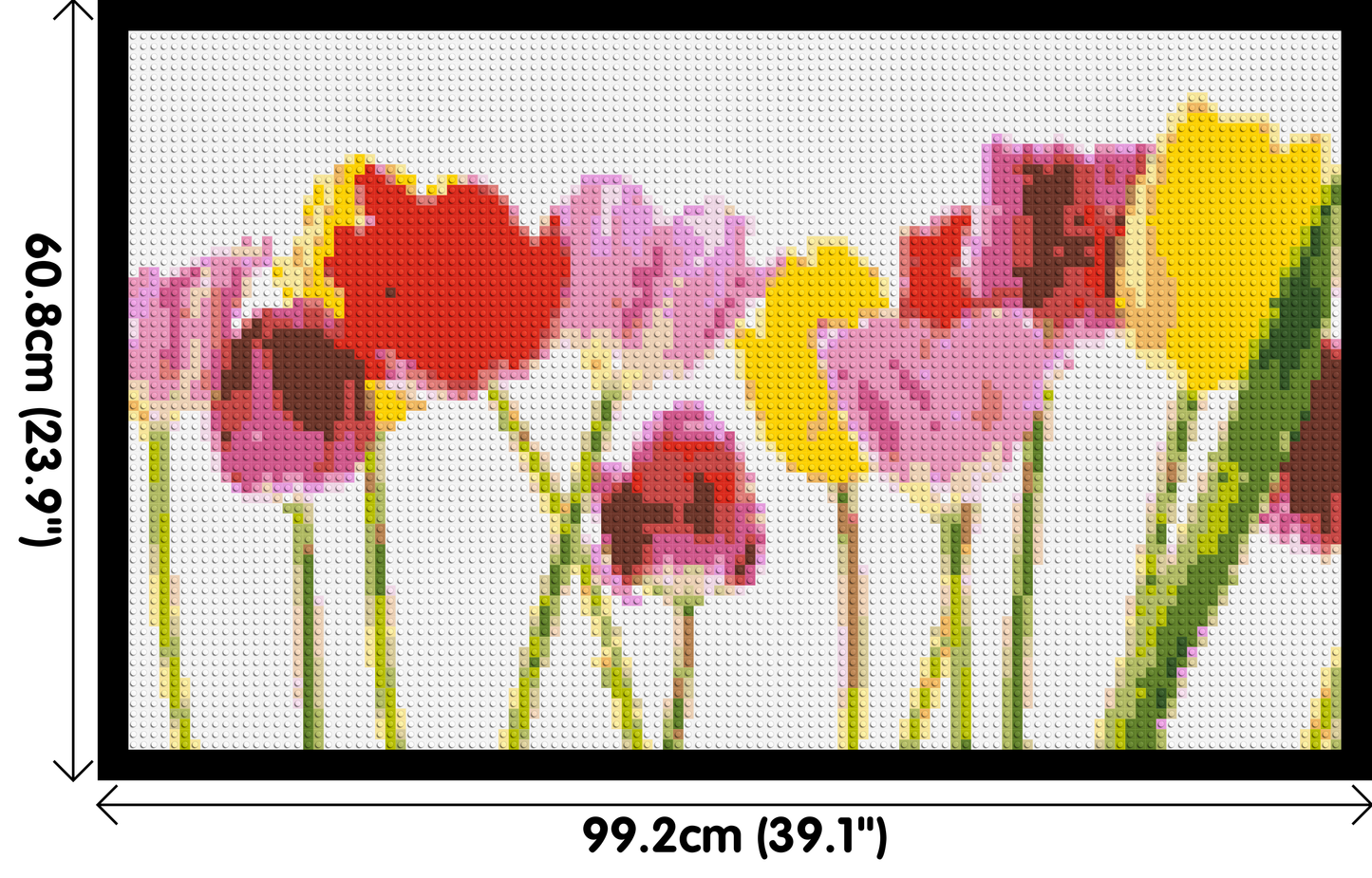 Colourful Tulips - Brick Art Mosaic Kit 5x3 large