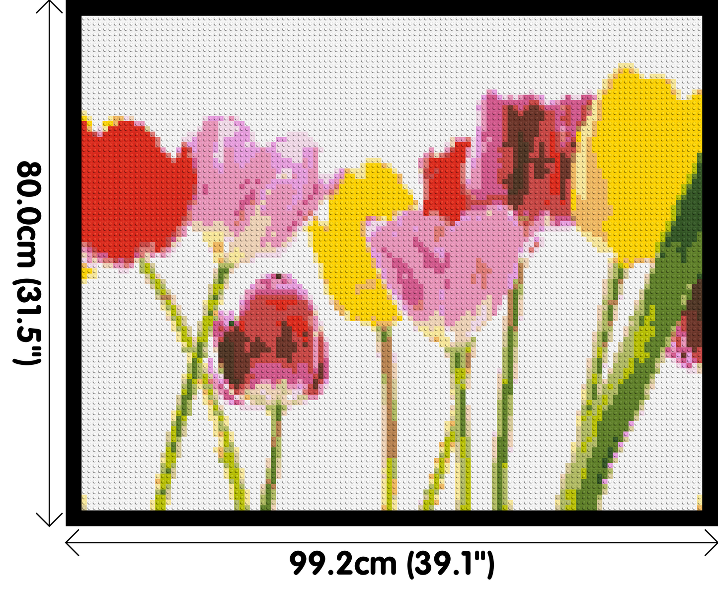 Colourful Tulips - Brick Art Mosaic Kit 5x4 large