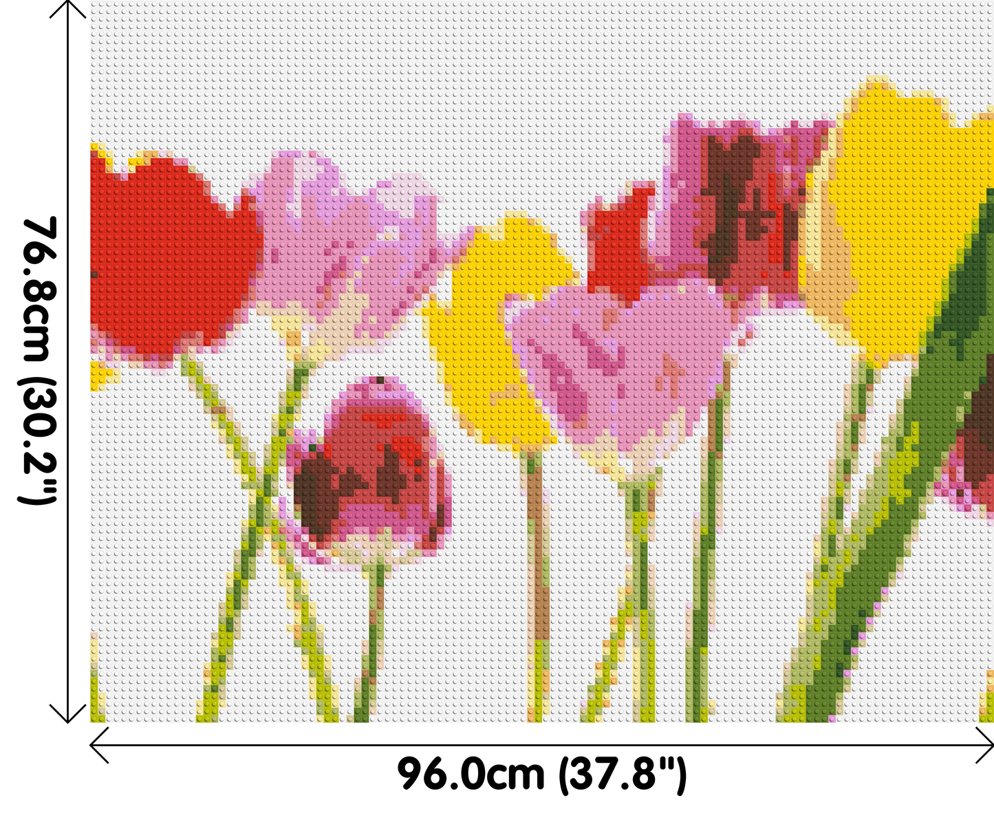 Colourful Tulips - Brick Art Mosaic Kit 5x4 large