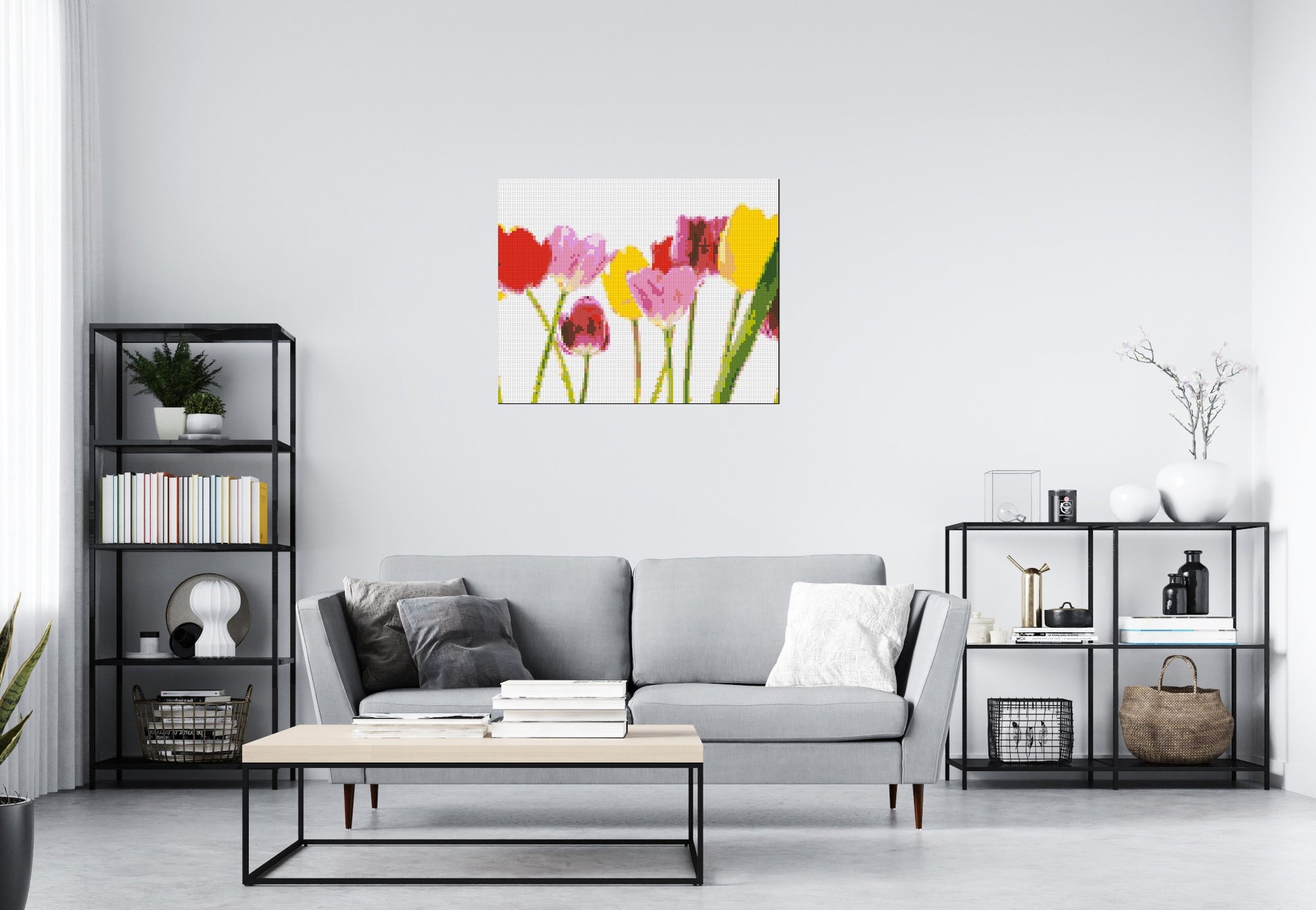 Colourful Tulips - Brick Art Mosaic Kit 5x4 scene