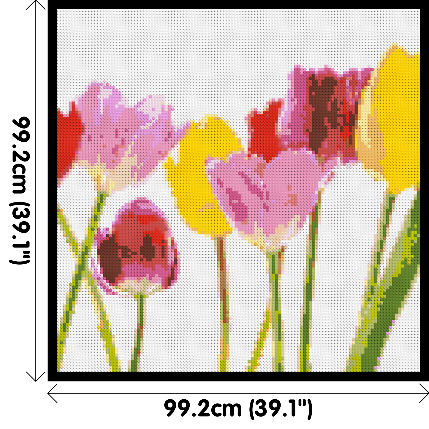 Colourful Tulips - Brick Art Mosaic Kit 5x5 large