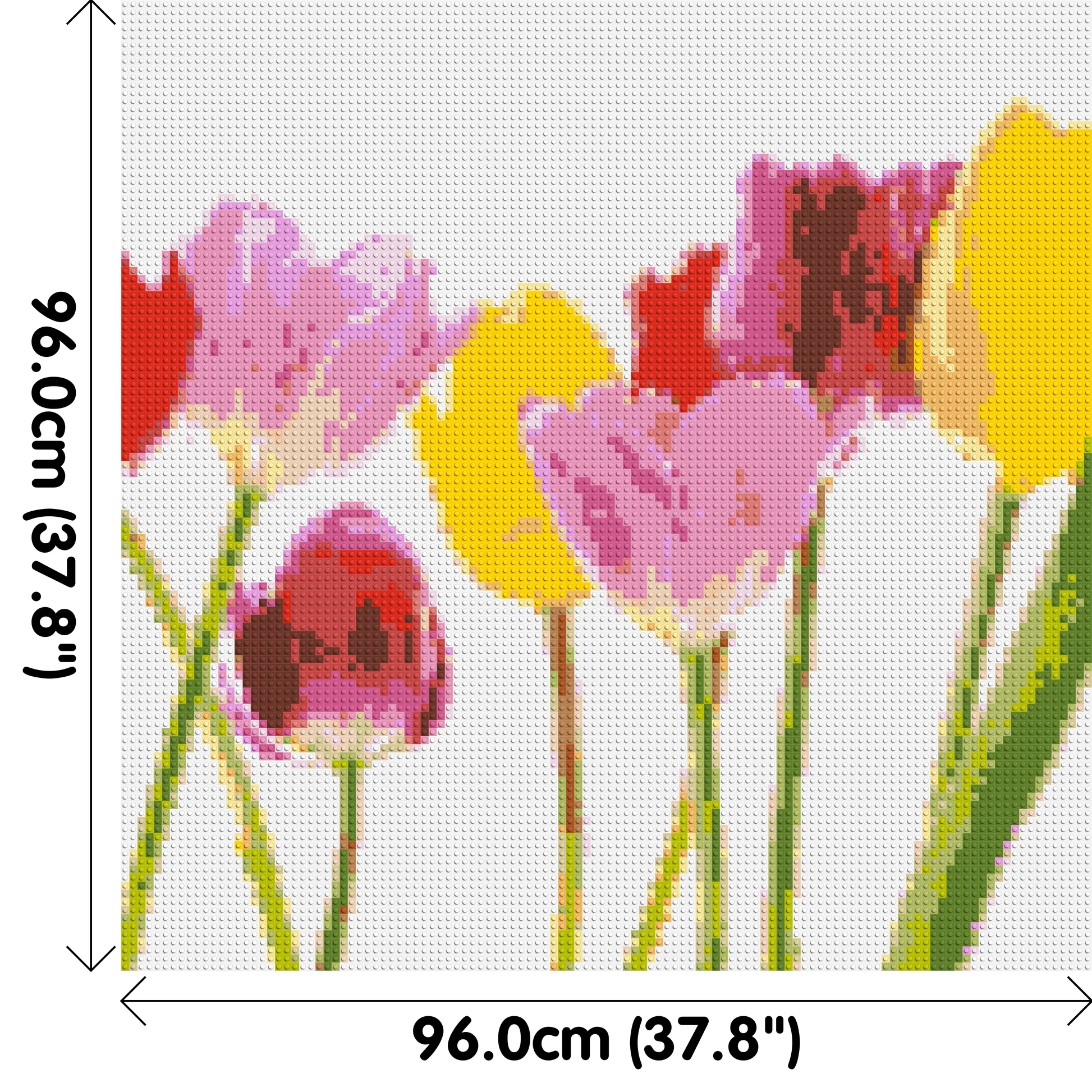 Colourful Tulips - Brick Art Mosaic Kit 5x5 dimensions