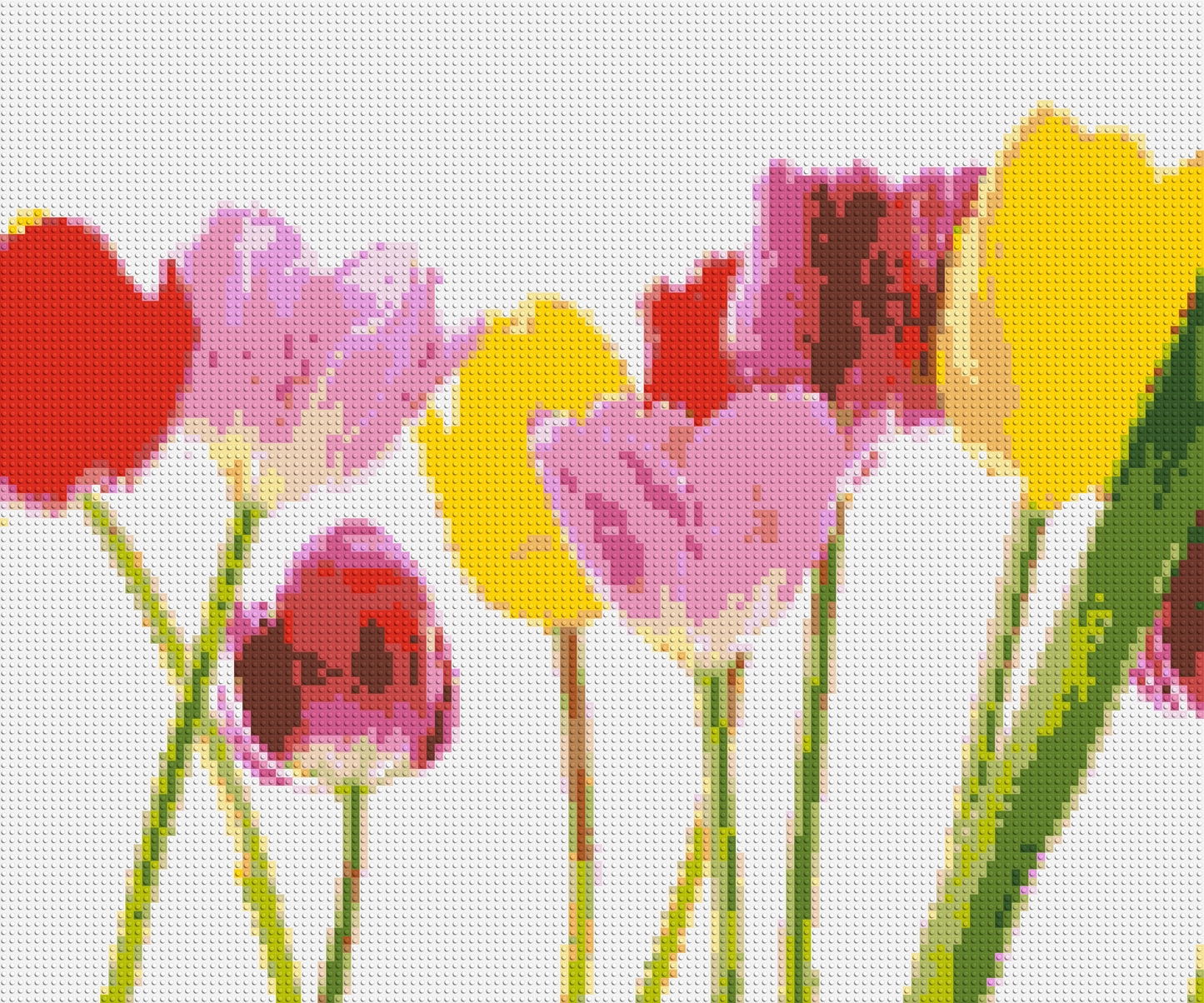 Colourful Tulips - Brick Art Mosaic Kit 6x5 large