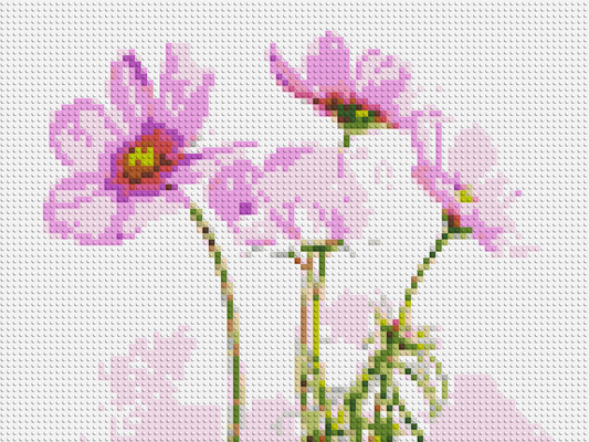 Pink Cosmea - Brick Art Mosaic Kit 4x3 large