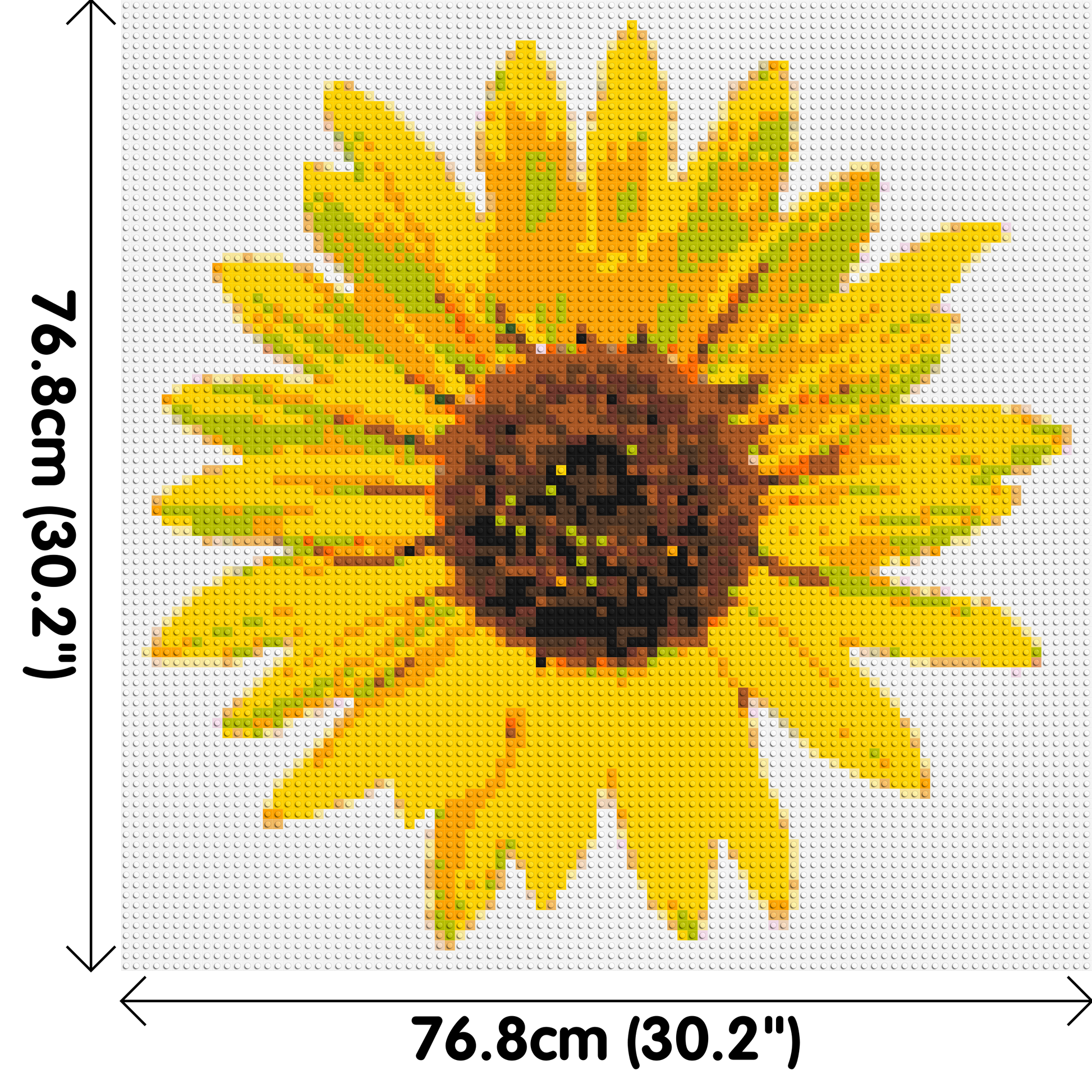 Sunflower - Brick Art Mosaic Kit 4x4 dimensions