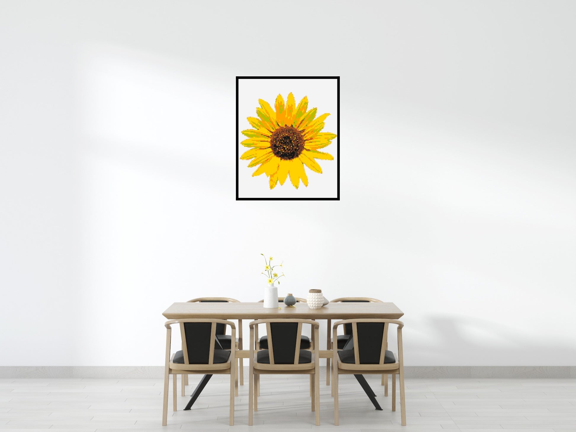 Sunflower - Brick Art Mosaic Kit 5x6 scene with frame