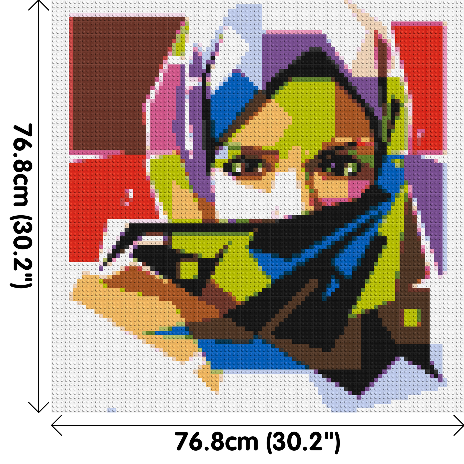 Colourful Woman with Hijab - Brick Art Mosaic Kit 4x4 dimensions