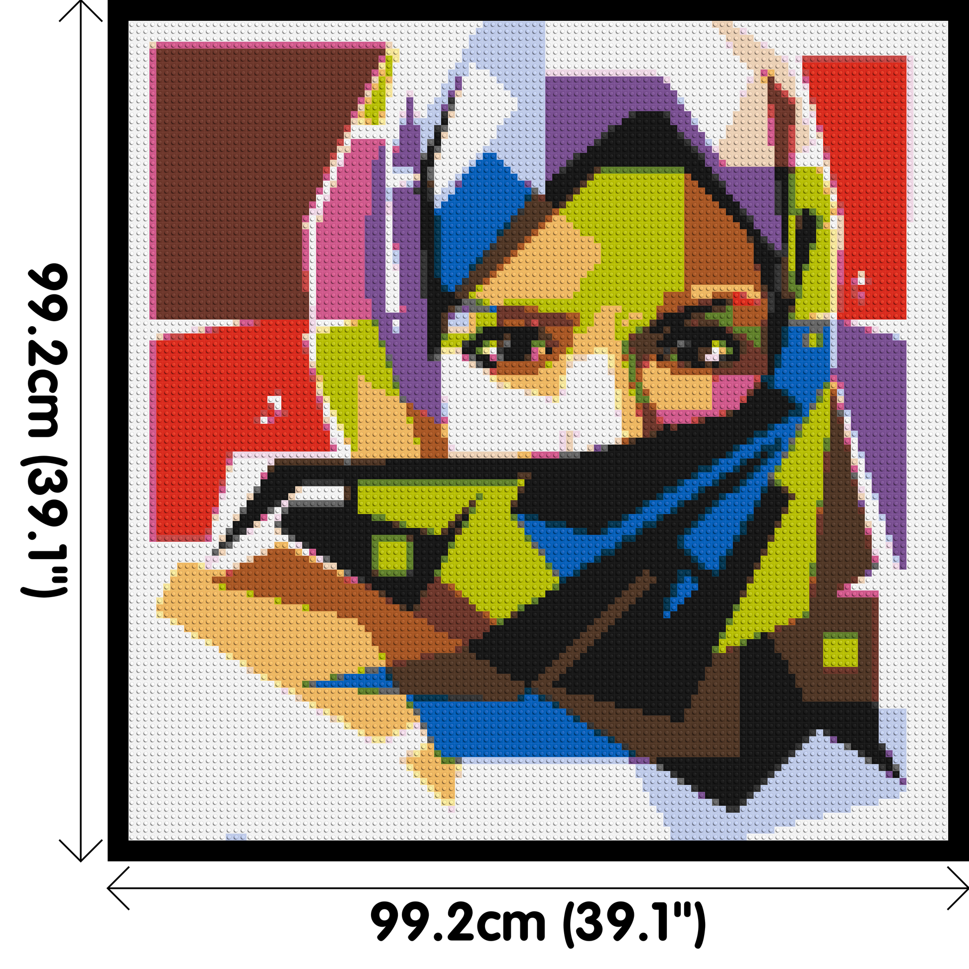 Colourful Woman with Hijab - Brick Art Mosaic Kit 5x5 dimensions with frame