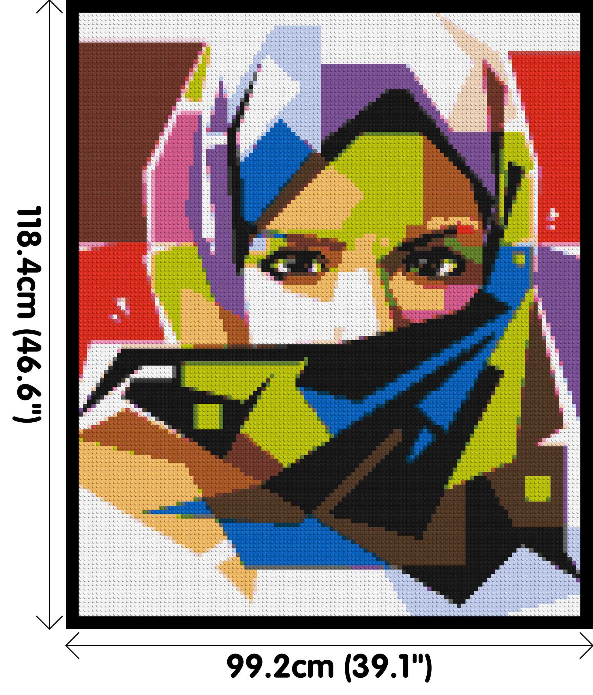 Colourful Woman with Hijab - Brick Art Mosaic Kit 5x6 dimensions with frame