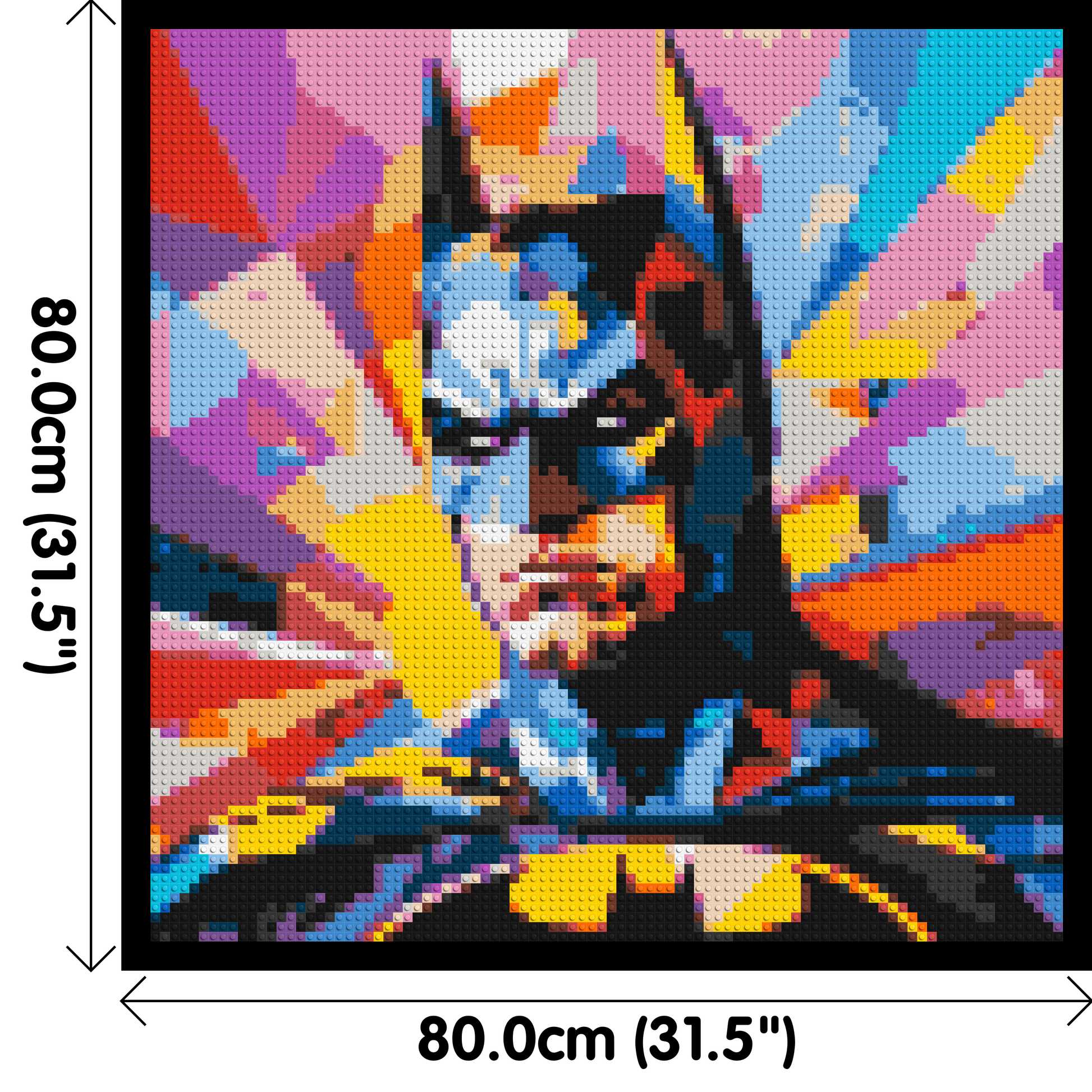 Batman - Brick Art Mosaic Kit 4x4 dimensions with frame