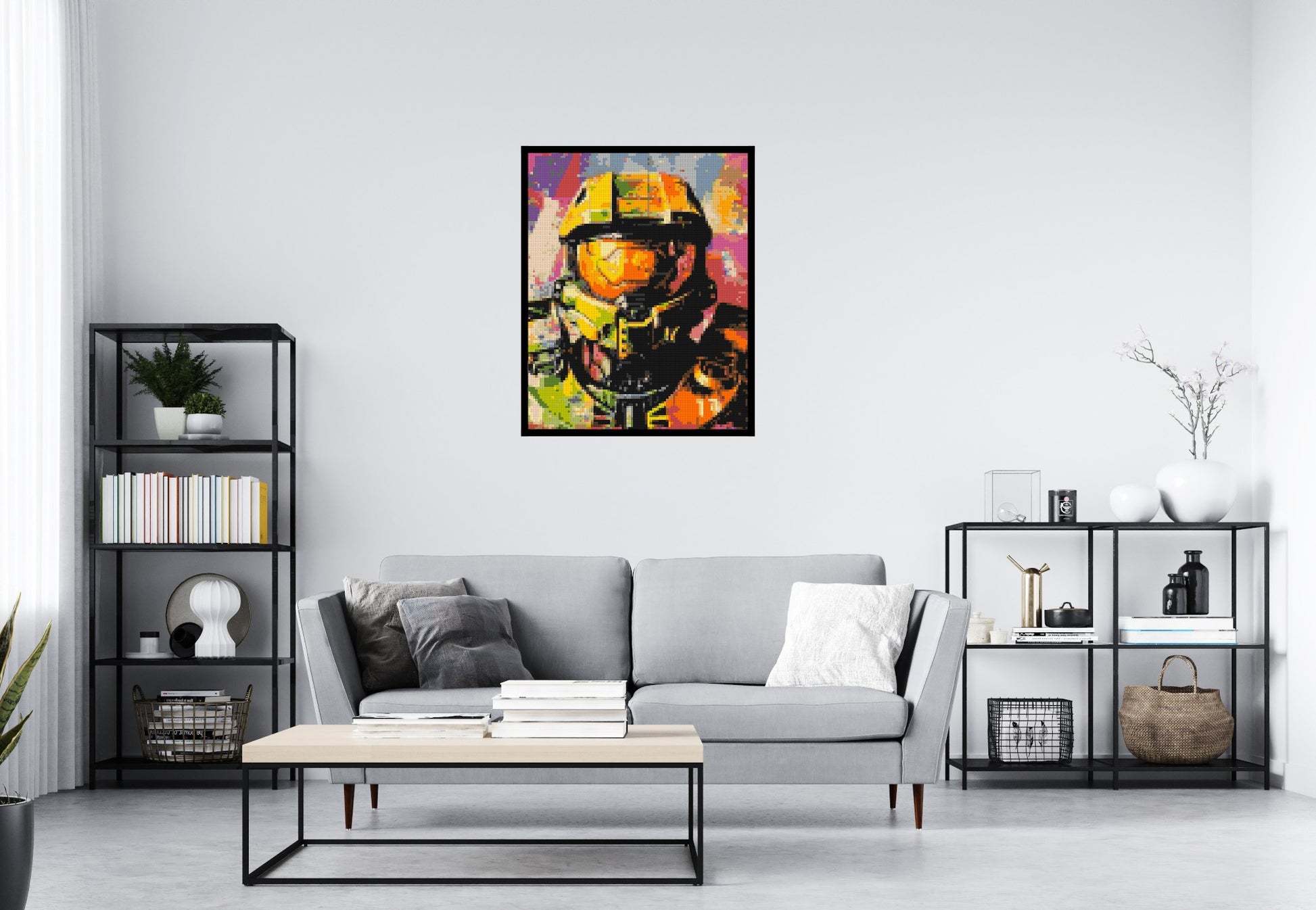 Master Chief - Brick Art Mosaic Kit 4x5 scene with frame