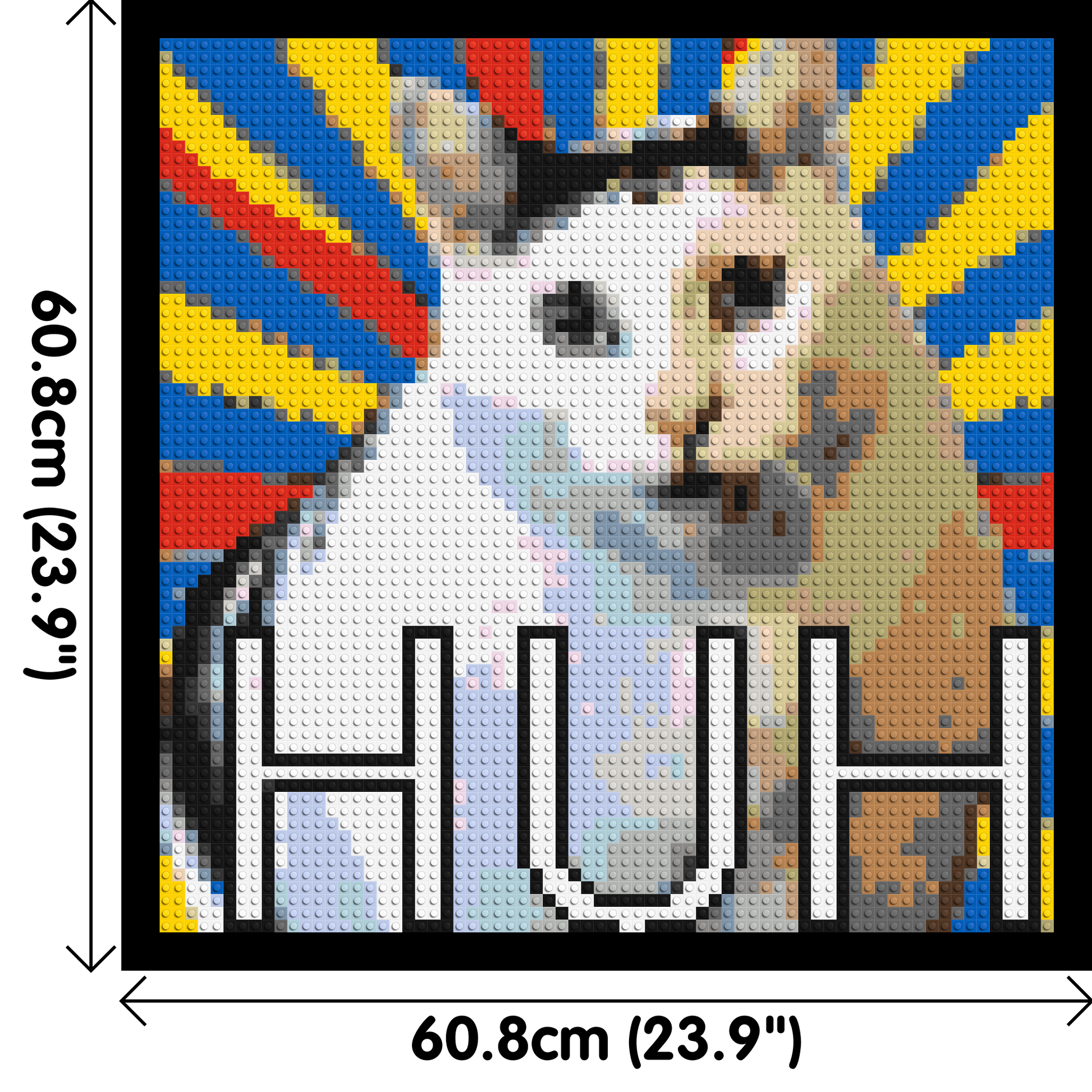 Huh Cat Meme - Brick Art Mosaic Kit 3x3 dimensions with frame
