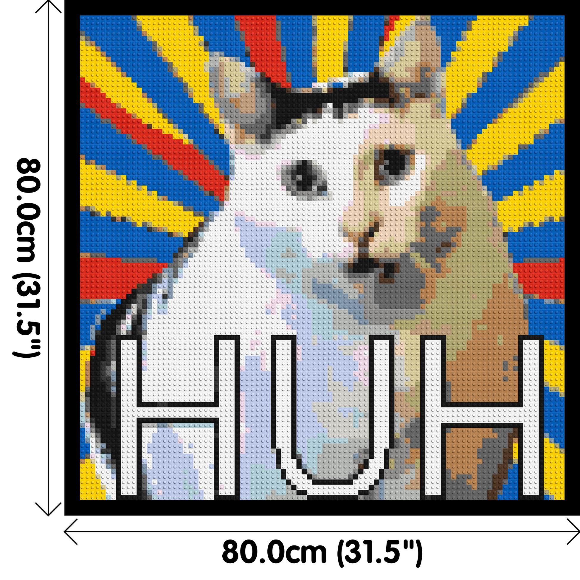 Huh Cat Meme - Brick Art Mosaic Kit 4x4 dimensions with frame
