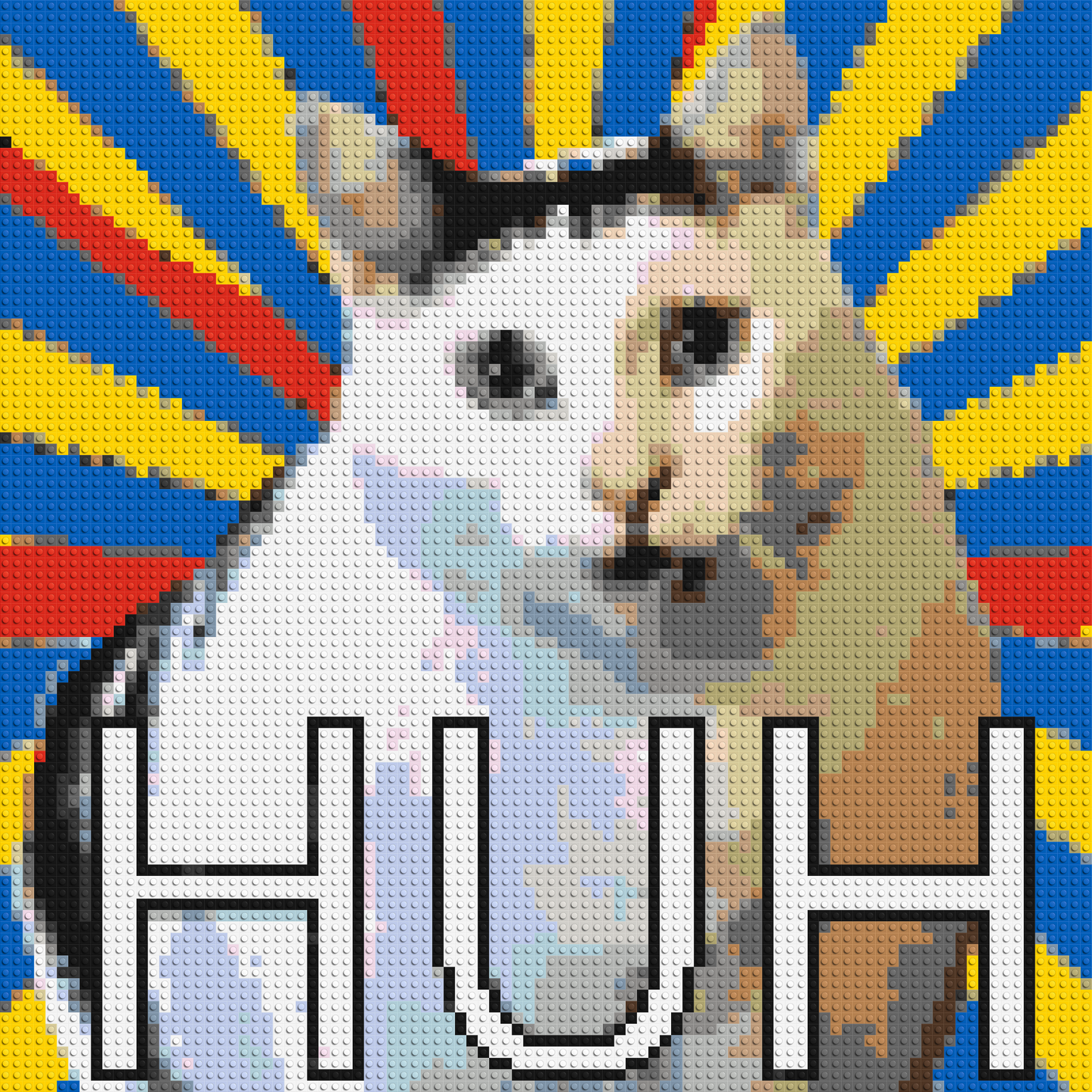 Huh Cat Meme - Brick Art Mosaic Kit 4x4 large