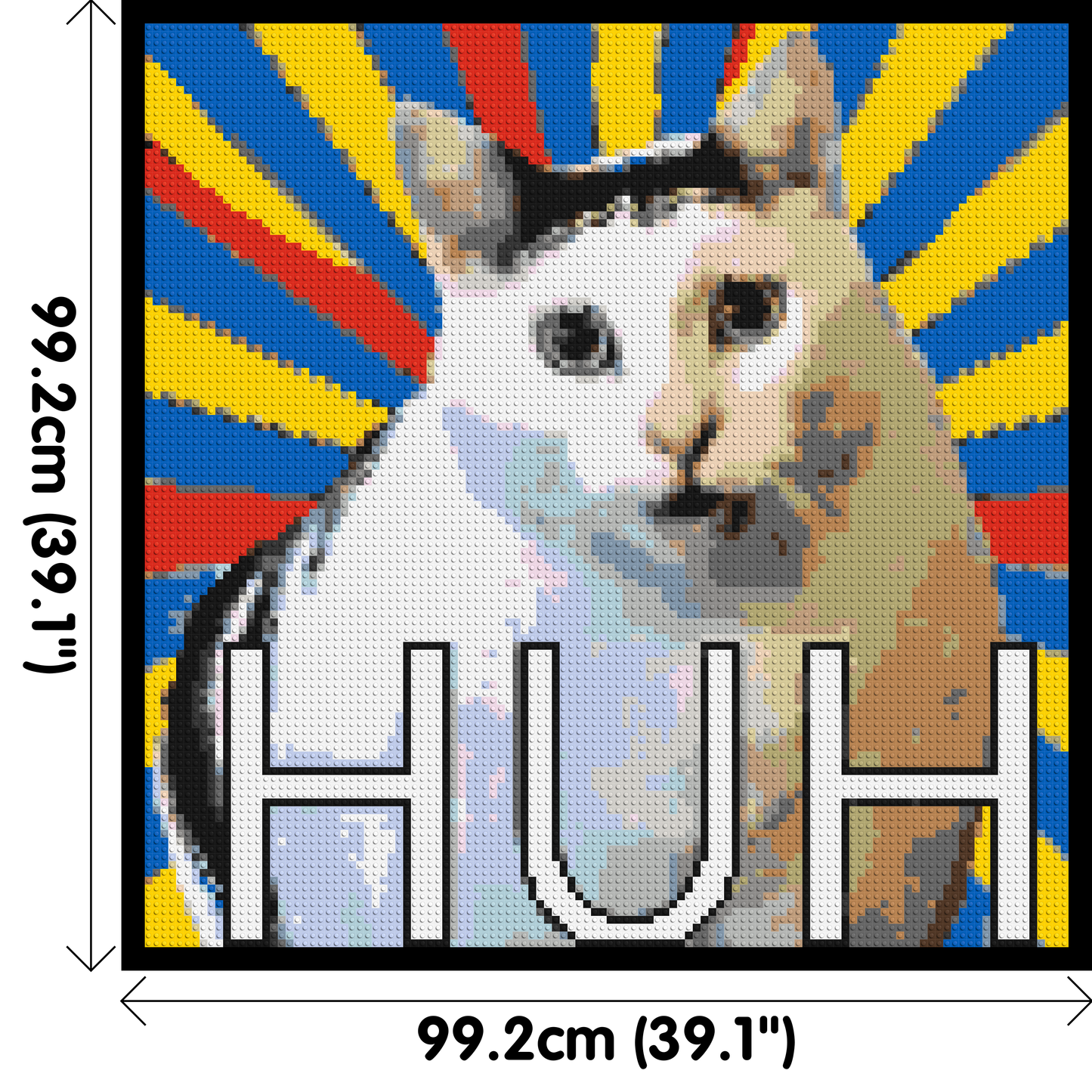 Huh Cat Meme - Brick Art Mosaic Kit 5x5 large