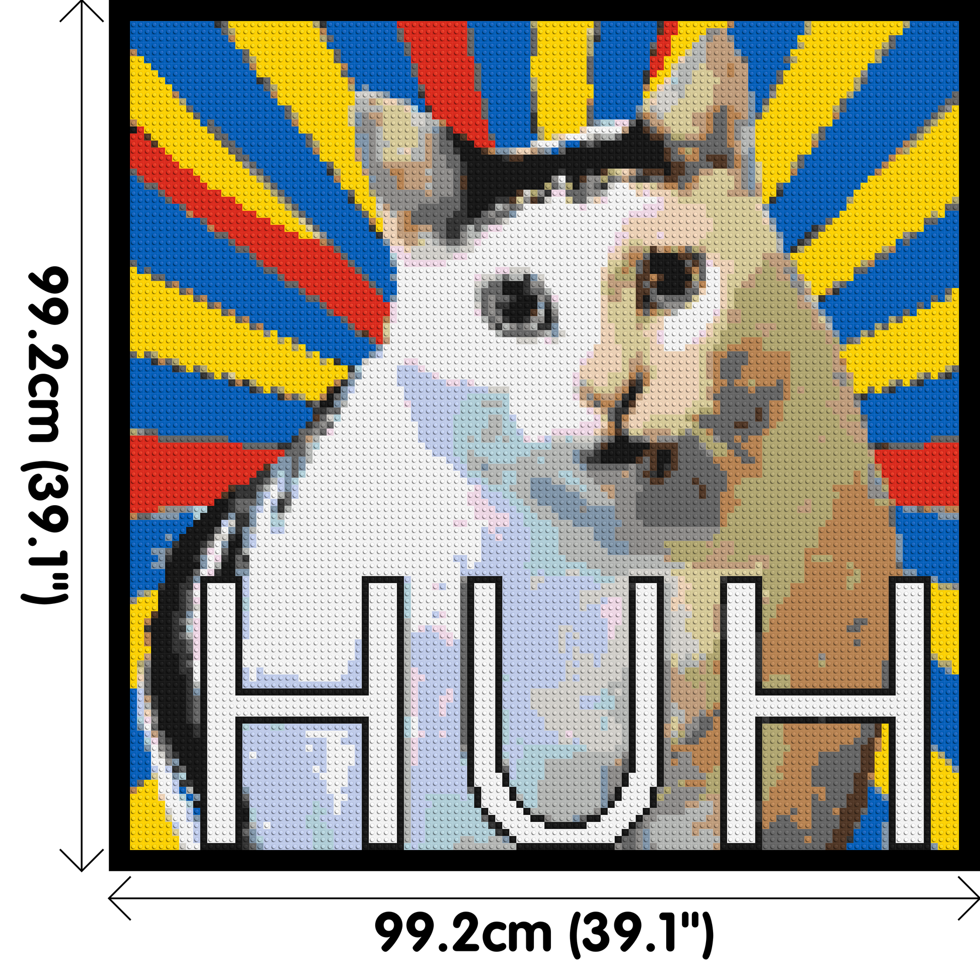 Huh Cat Meme - Brick Art Mosaic Kit 5x5 dimensions with frame