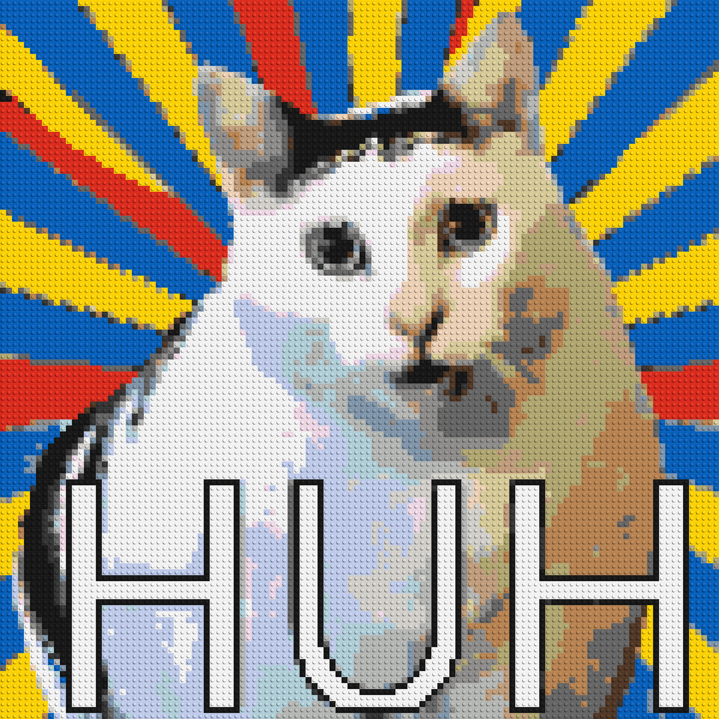 Huh Cat Meme - Brick Art Mosaic Kit 5x5 large
