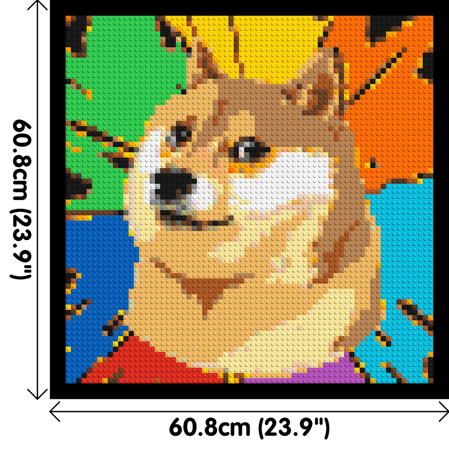 Colourful Doge Meme - Brick Art Mosaic Kit 3x3 large