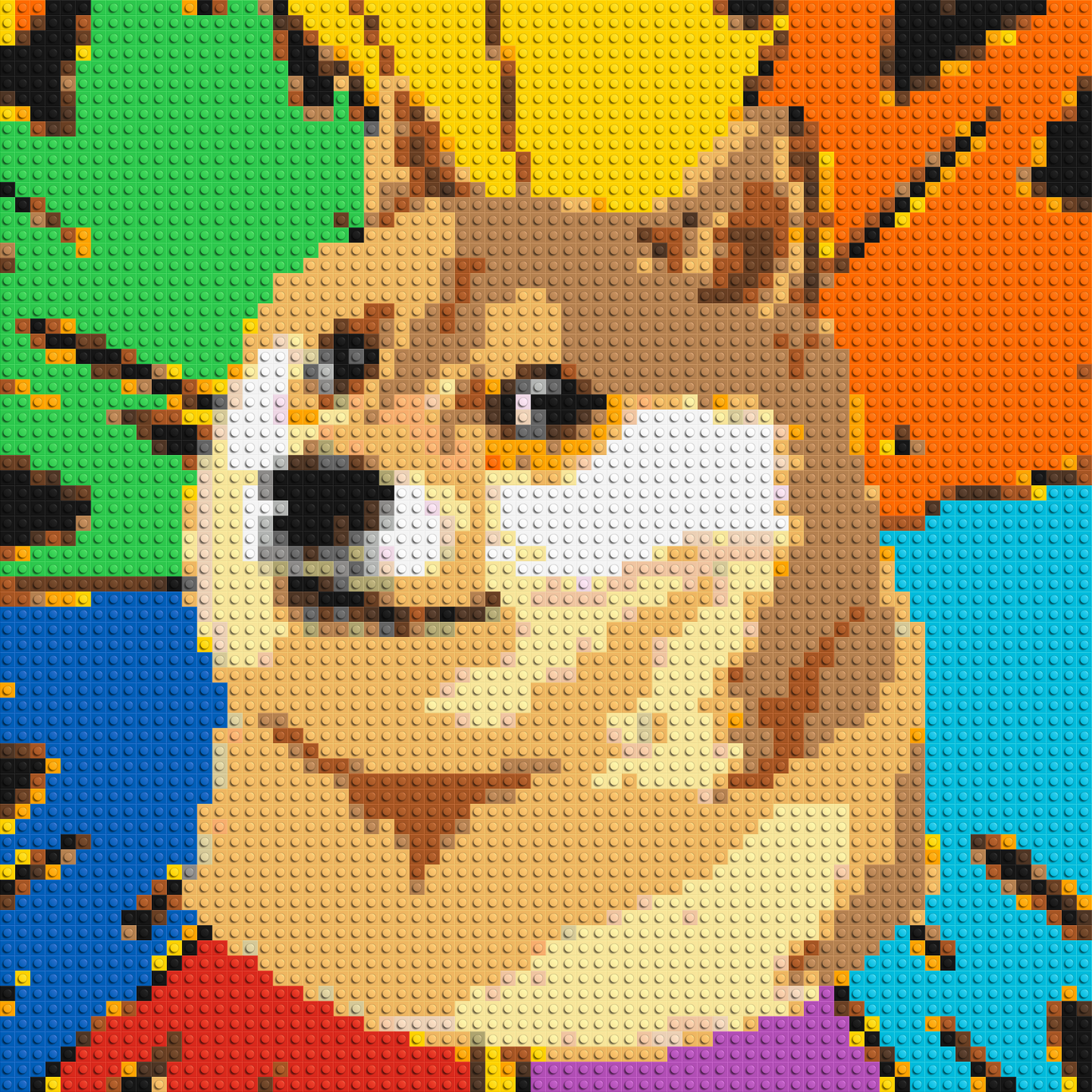 Colourful Doge Meme - Brick Art Mosaic Kit 3x3 large