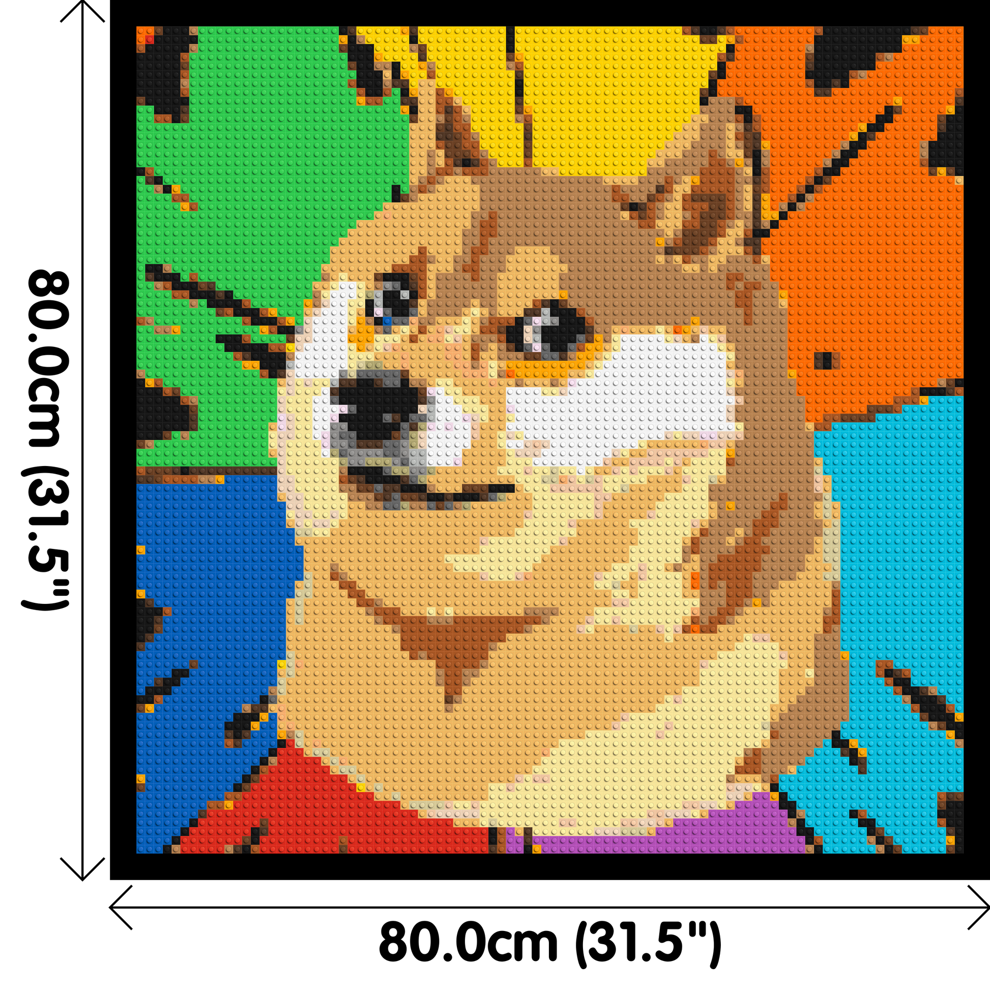 Colourful Doge Meme - Brick Art Mosaic Kit 4x4 dimensions with frame