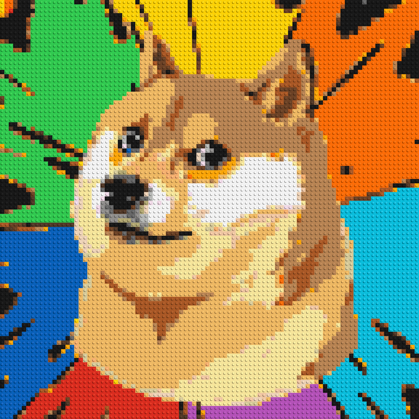 Colourful Doge Meme - Brick Art Mosaic Kit 4x4 large