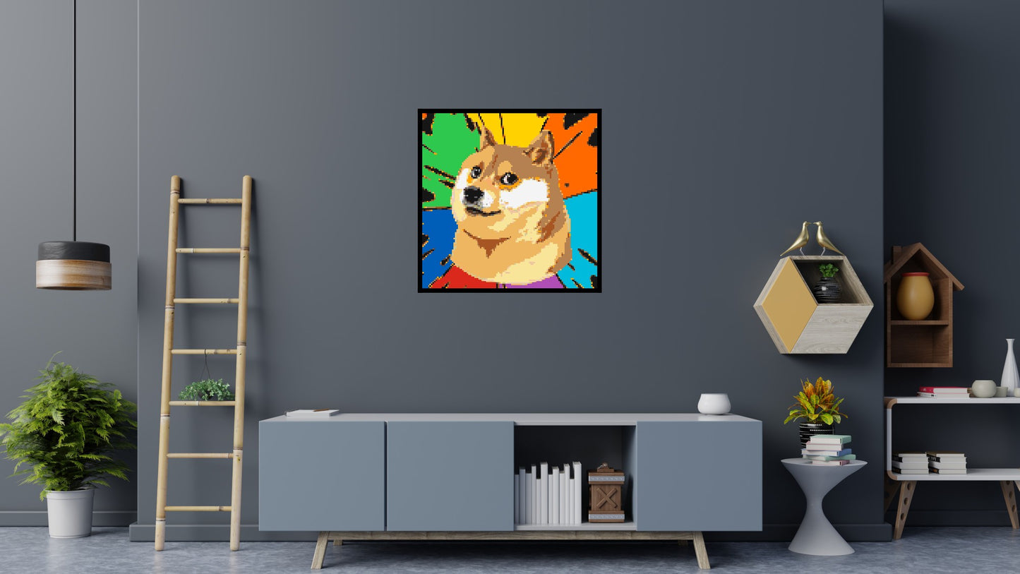 Colourful Doge Meme - Brick Art Mosaic Kit 5x5 large