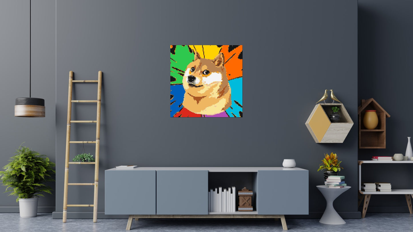 Colourful Doge Meme - Brick Art Mosaic Kit 5x5 large