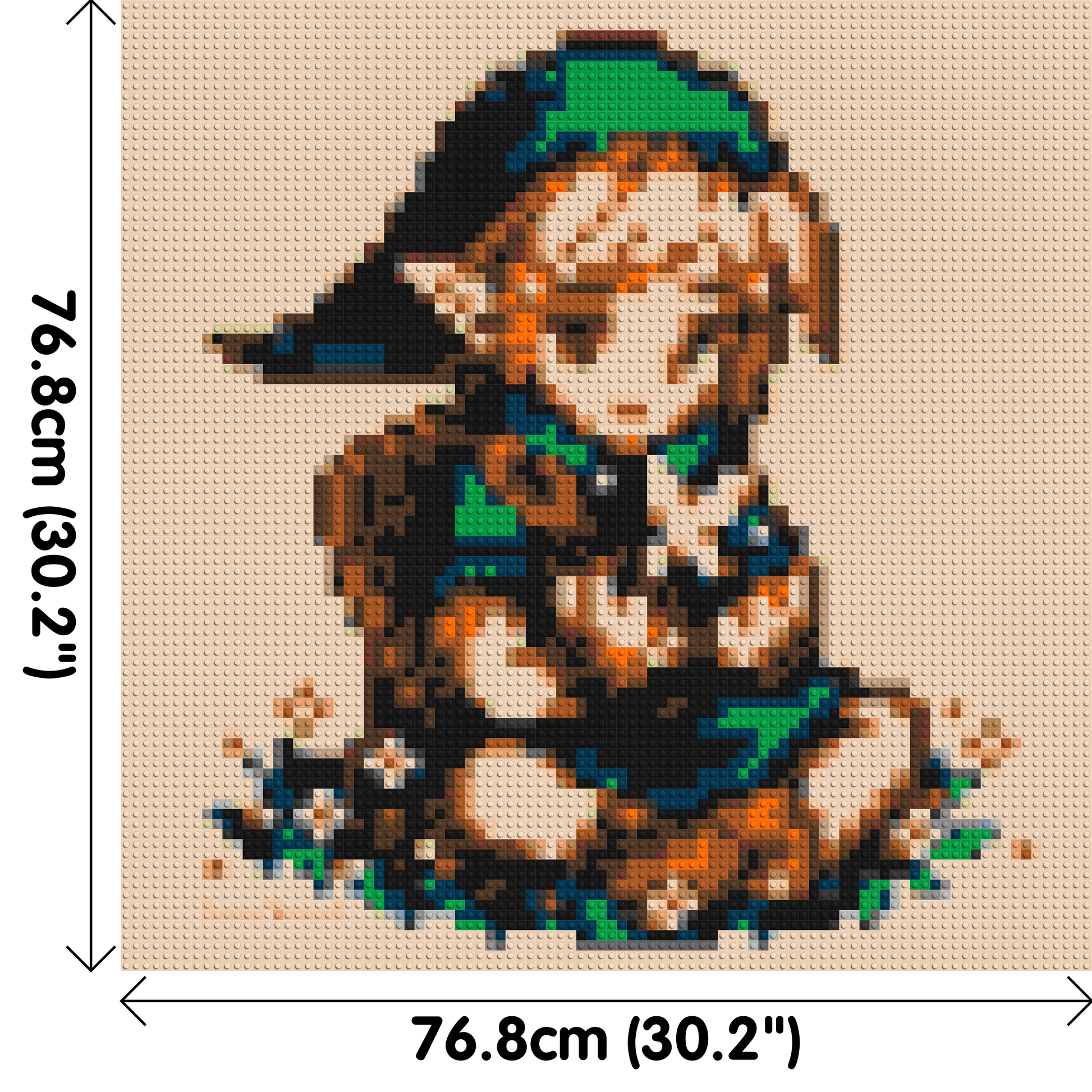 Link Pixel Art - Brick Art Mosaic Kit 4x4 dimensions