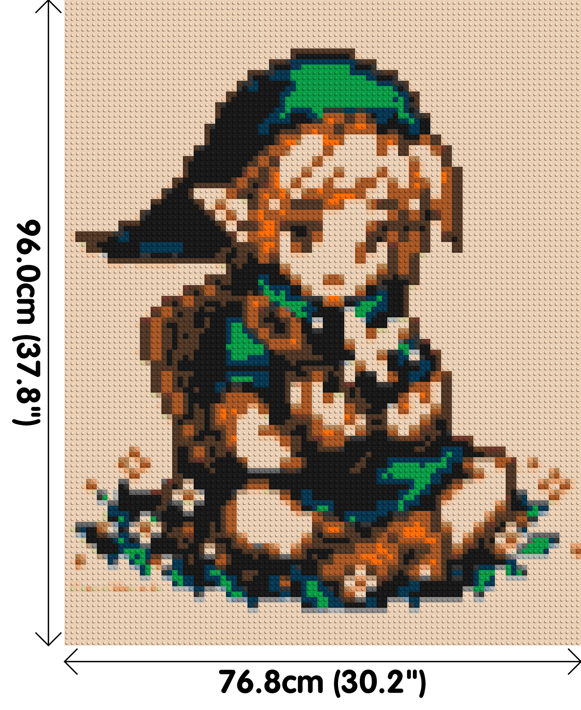 Link Pixel Art - Brick Art Mosaic Kit 4x5 dimensions