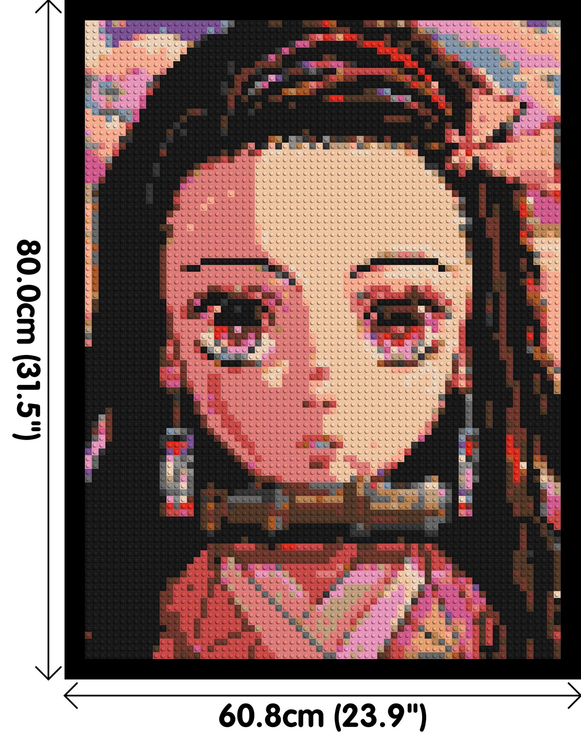 Nezuko Pixel Art - Brick Art Mosaic Kit 3x4 dimensions with frame