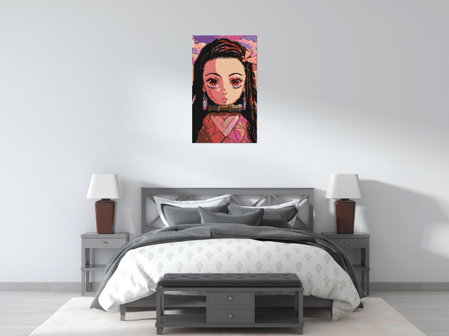 Nezuko Pixel Art - Brick Art Mosaic Kit 3x5 large