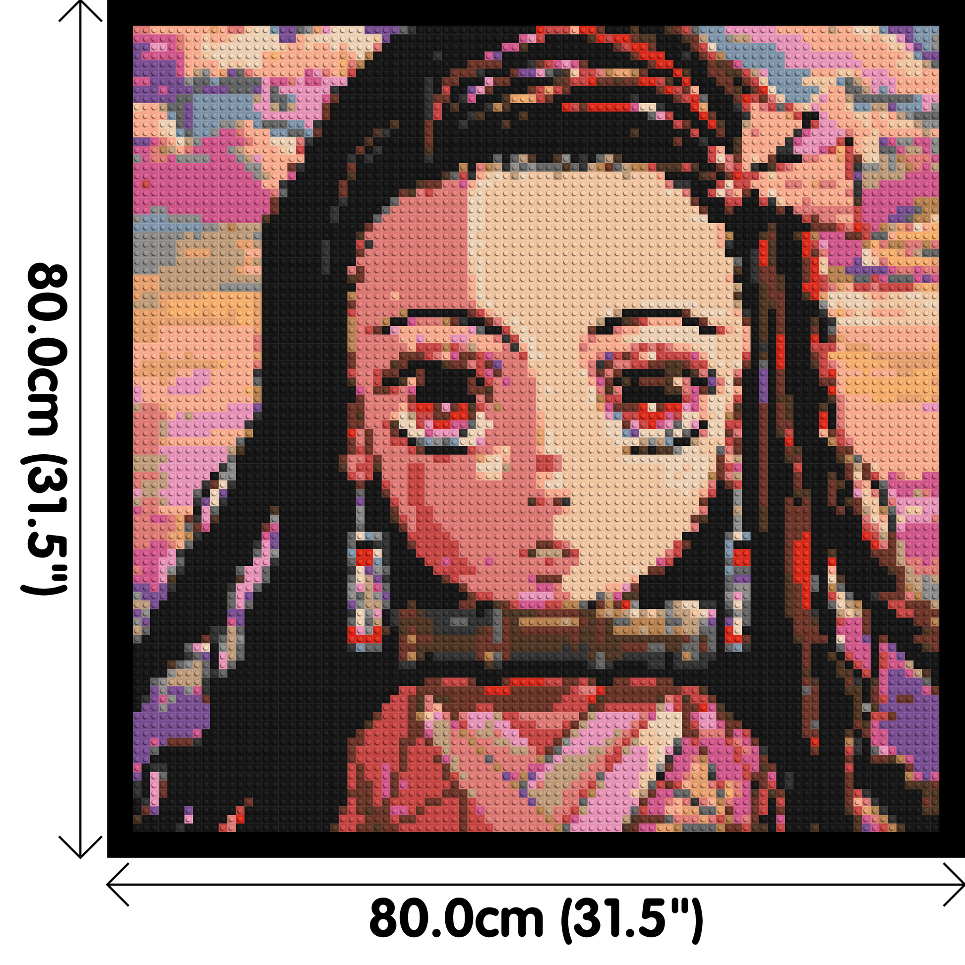 Nezuko Pixel Art - Brick Art Mosaic Kit 4x4 dimensions with frame