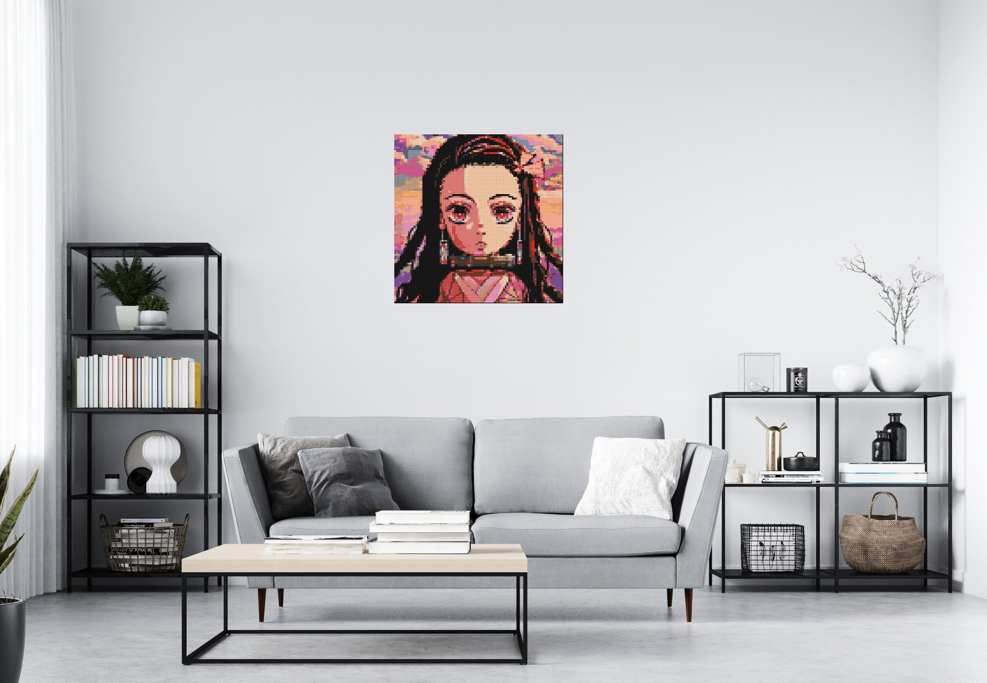 Nezuko Pixel Art - Brick Art Mosaic Kit 4x4 scene