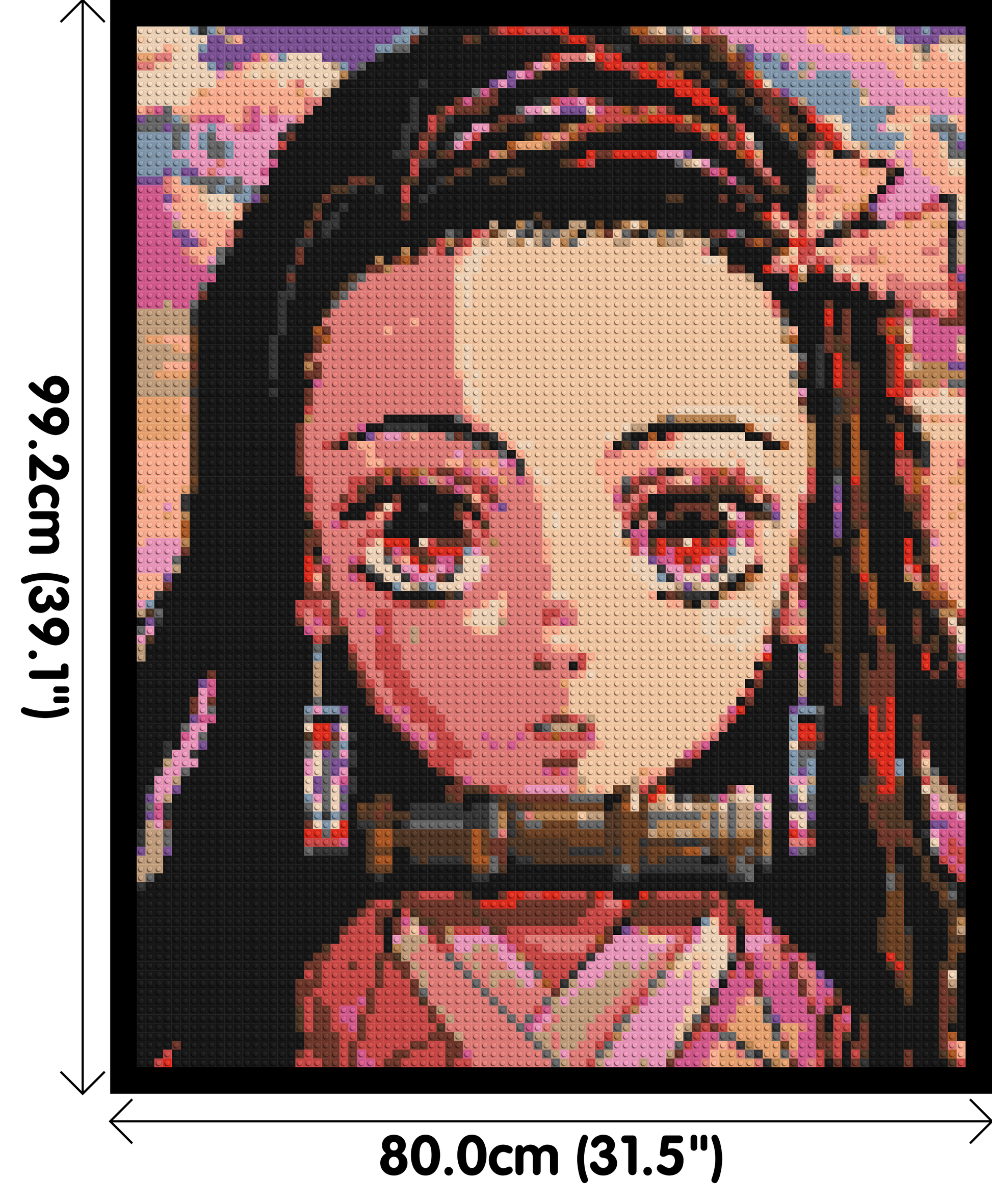 Nezuko Pixel Art - Brick Art Mosaic Kit 4x5 dimensions with frame