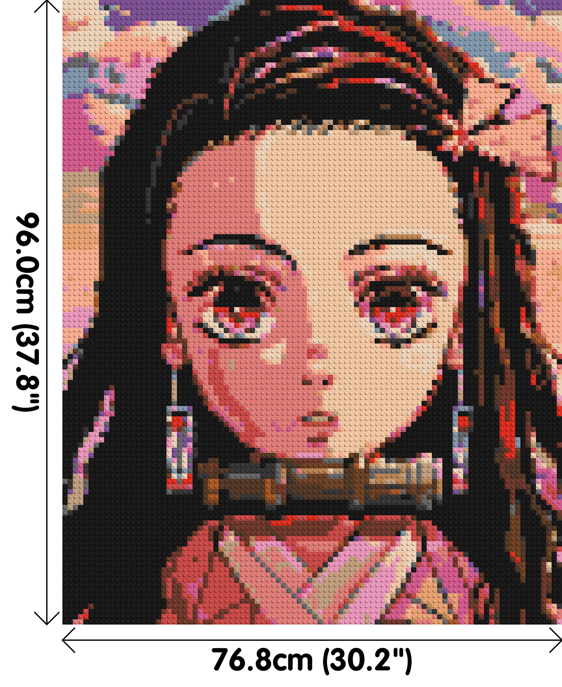 Nezuko Pixel Art - Brick Art Mosaic Kit 4x5 dimensions