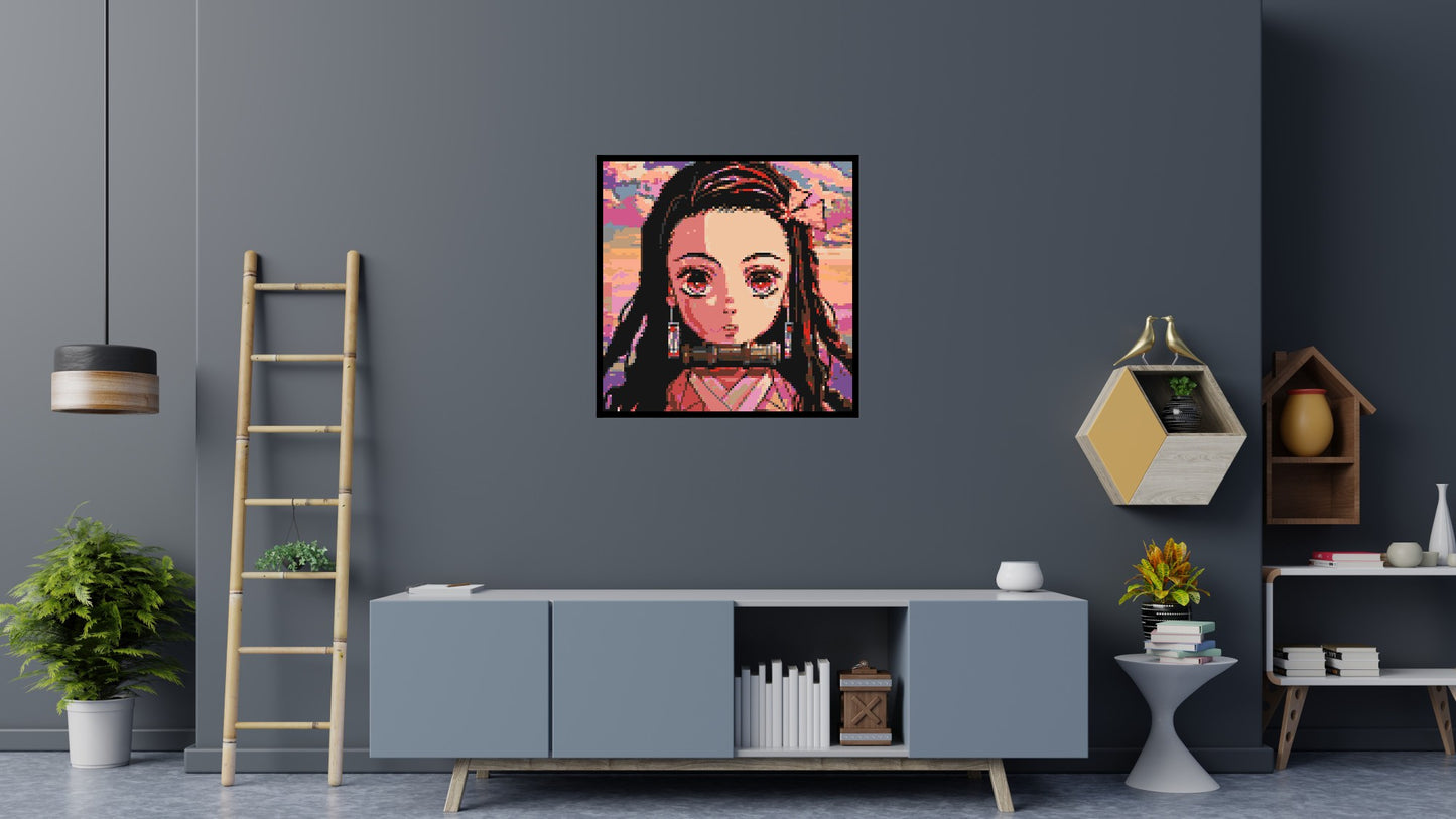 Nezuko Pixel Art - Brick Art Mosaic Kit 5x5 large