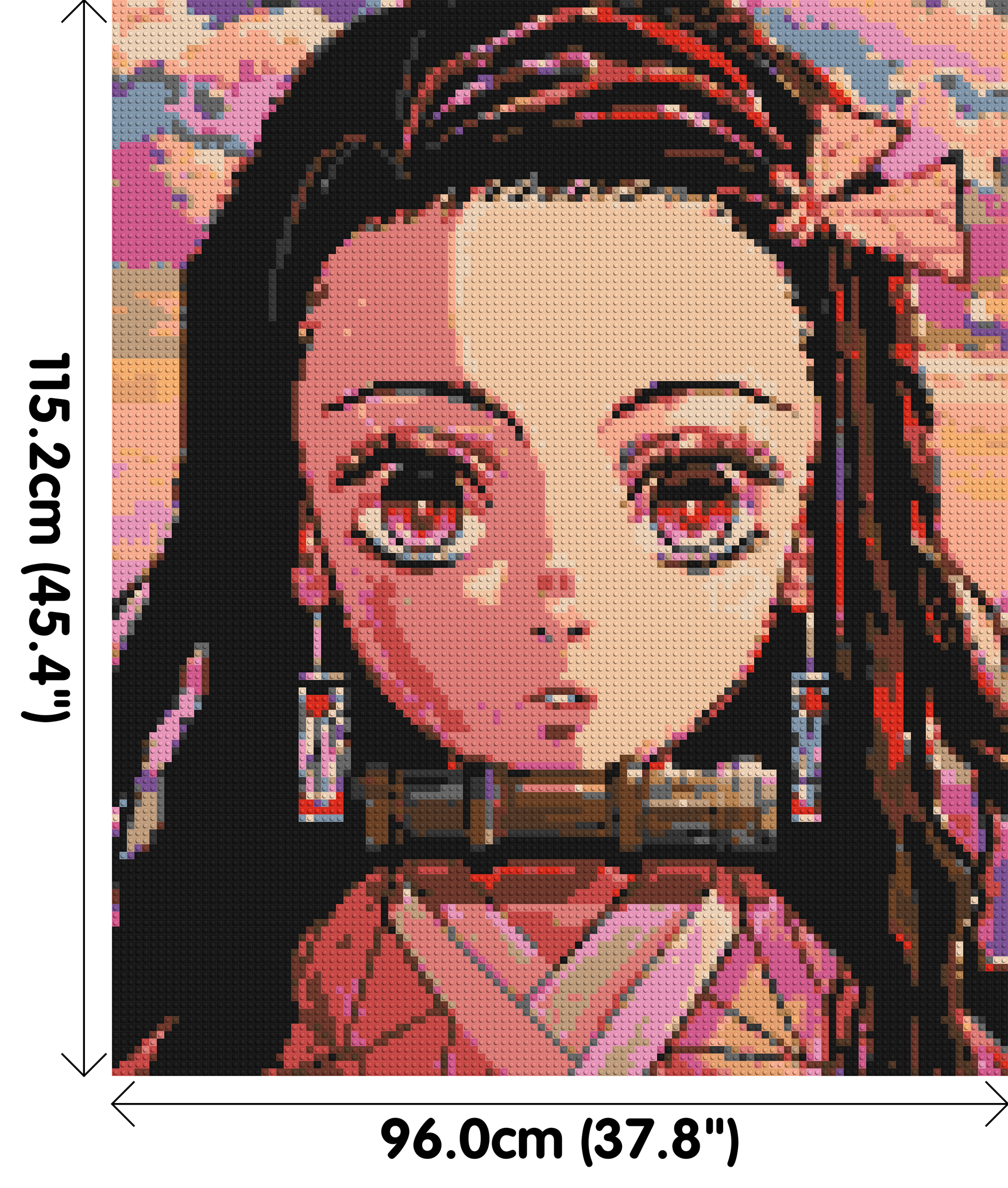 Nezuko Pixel Art - Brick Art Mosaic Kit 5x6 dimensions