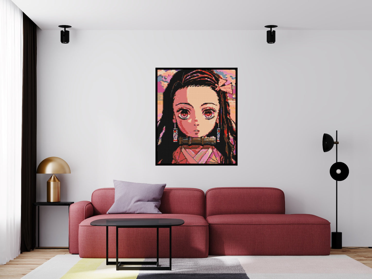 Nezuko Pixel Art - Brick Art Mosaic Kit 5x6 large