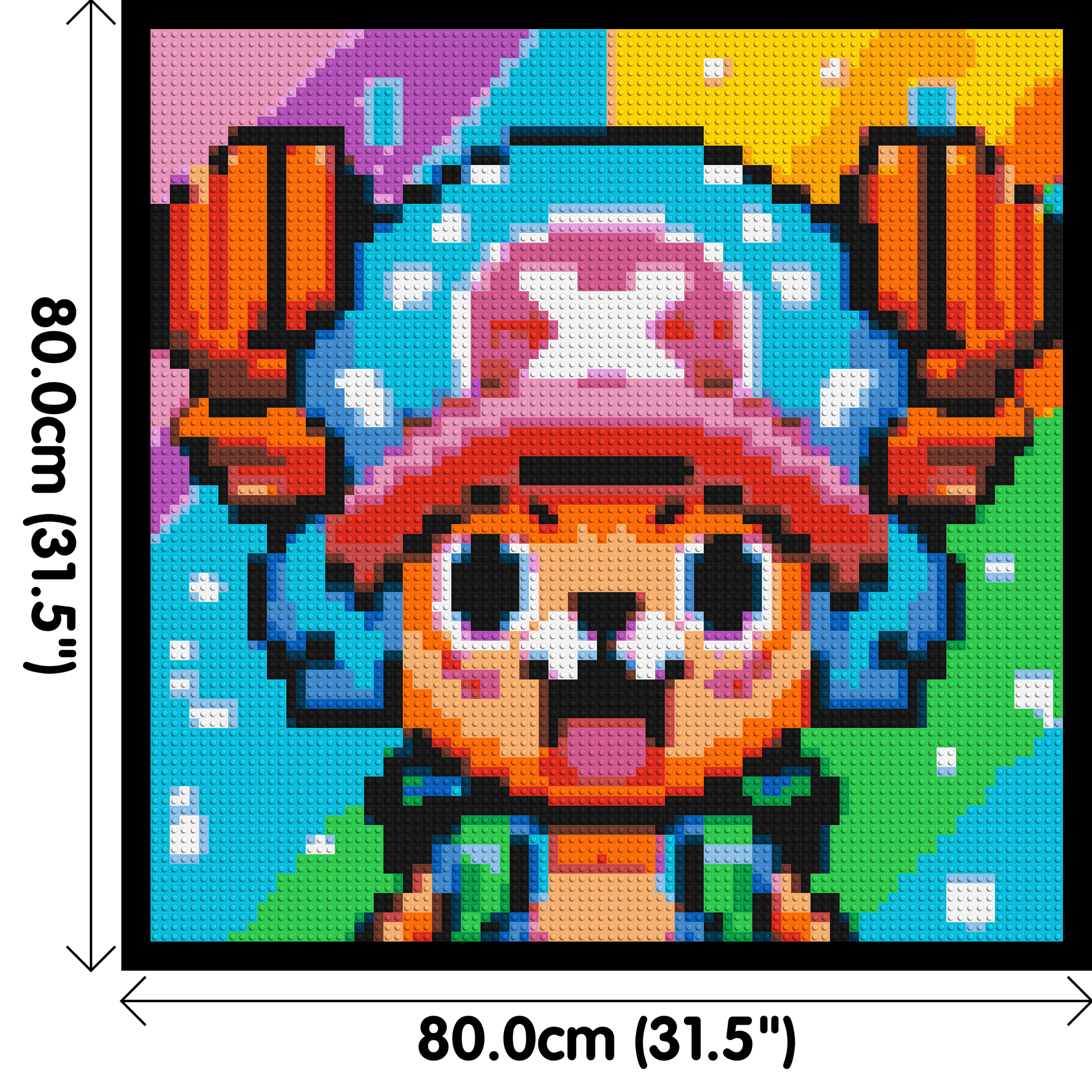 Tony Tony Chopper Pixel Art - Brick Art Mosaic Kit 4x4 dimensions with frame