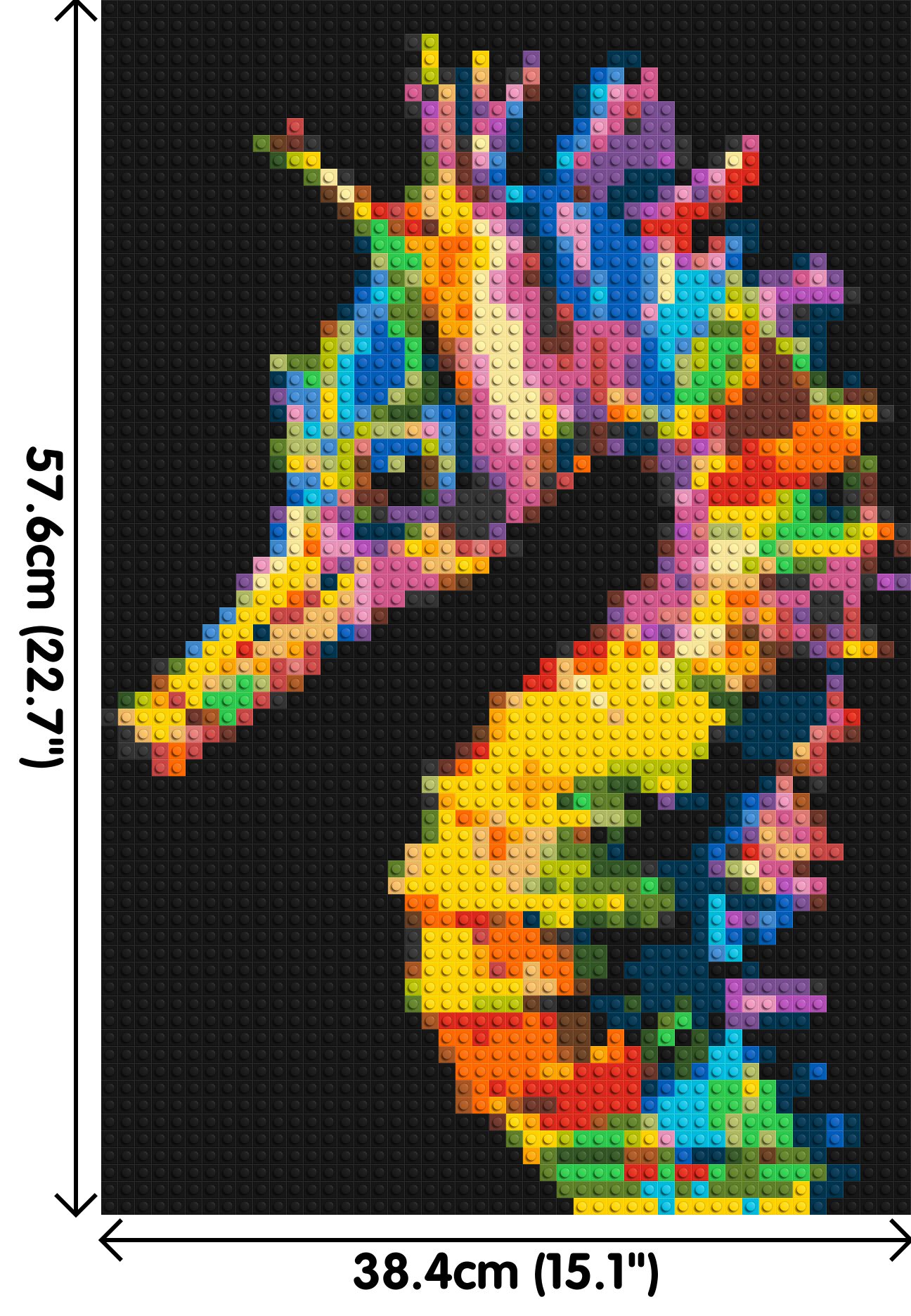 Colourful Seahorse Pop Art - Brick Art Mosaic Kit 2x3 dimensions