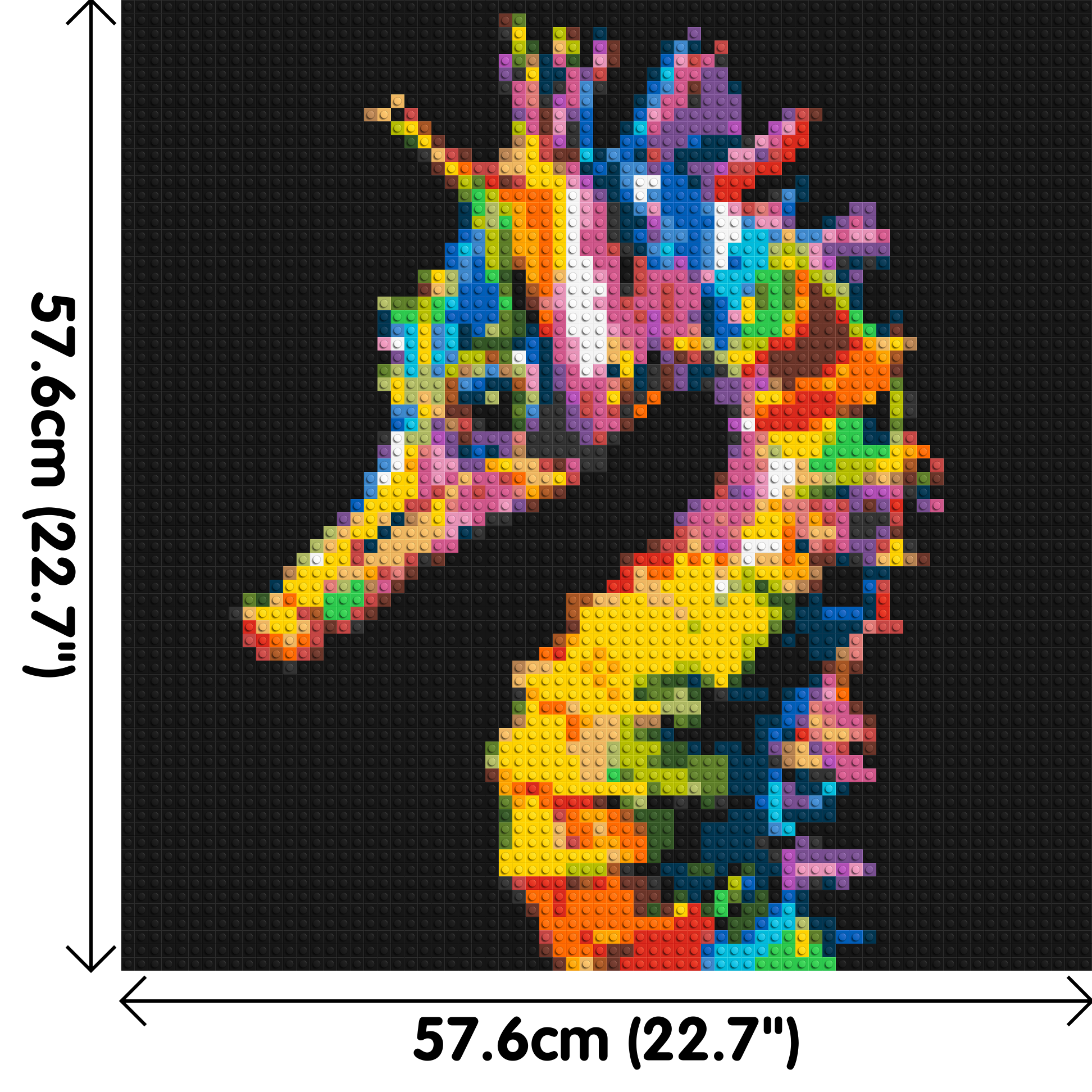 Colourful Seahorse Pop Art - Brick Art Mosaic Kit 3x3 dimensions