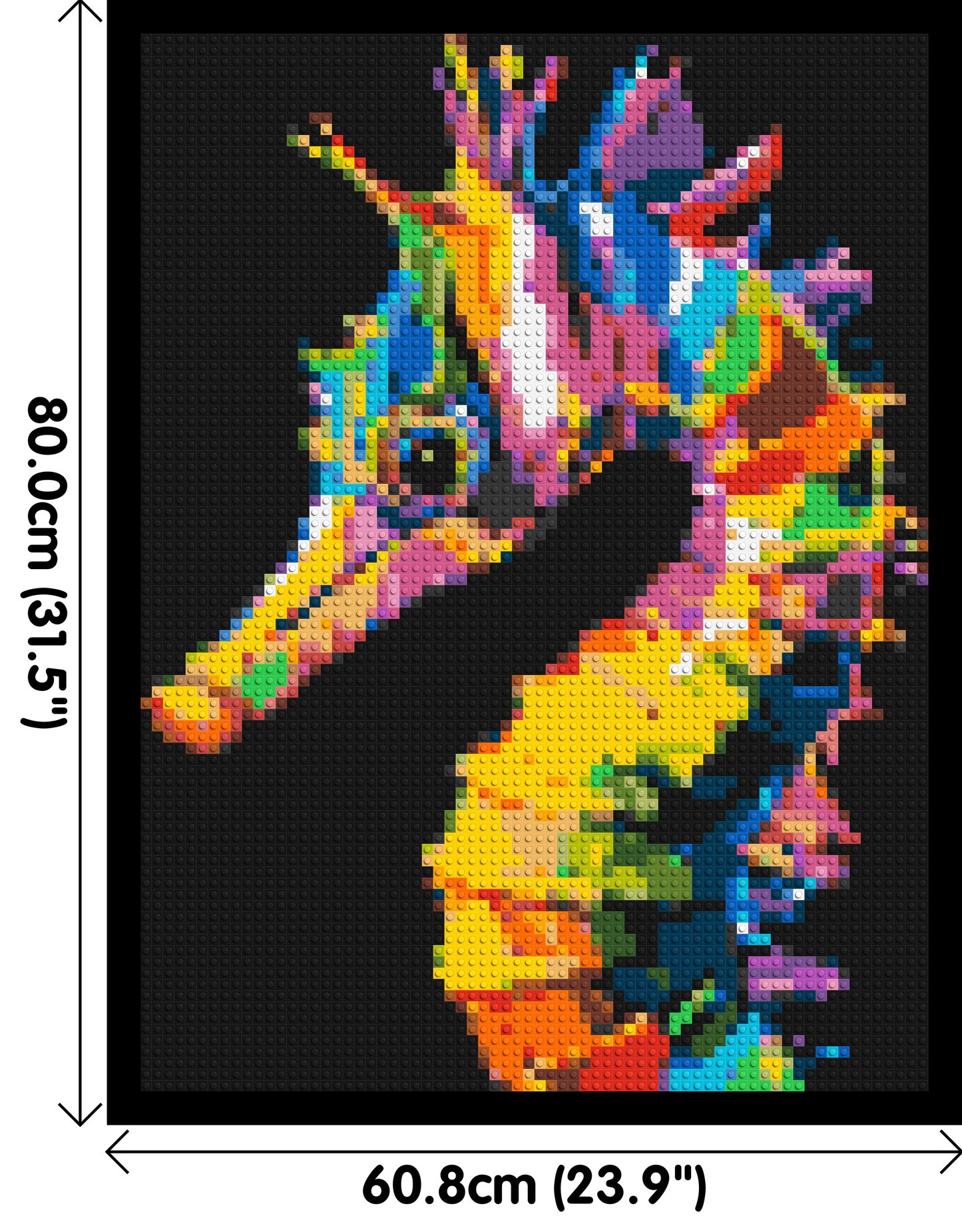 Colourful Seahorse Pop Art - Brick Art Mosaic Kit 3x4 large