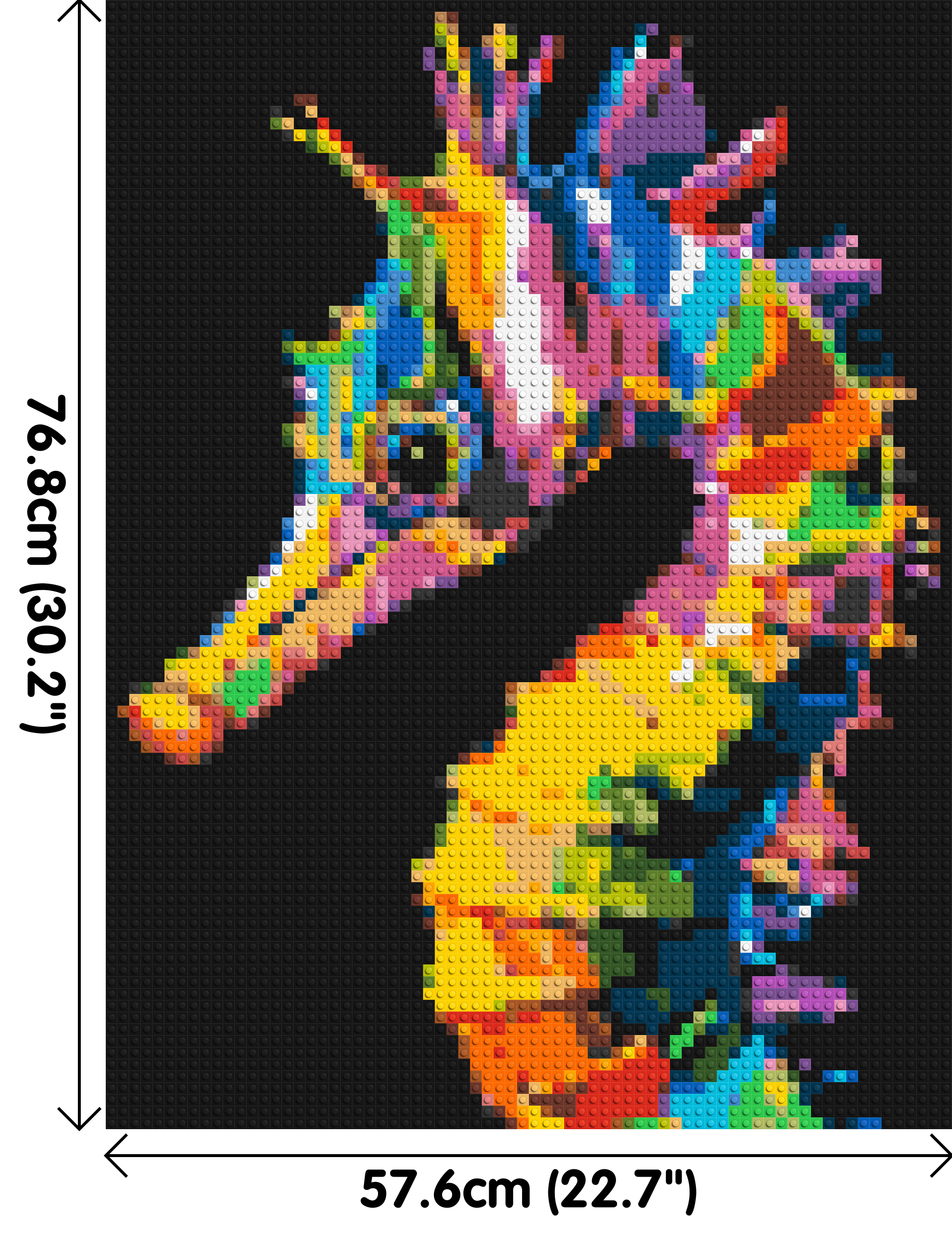 Colourful Seahorse Pop Art - Brick Art Mosaic Kit 3x4 dimensions