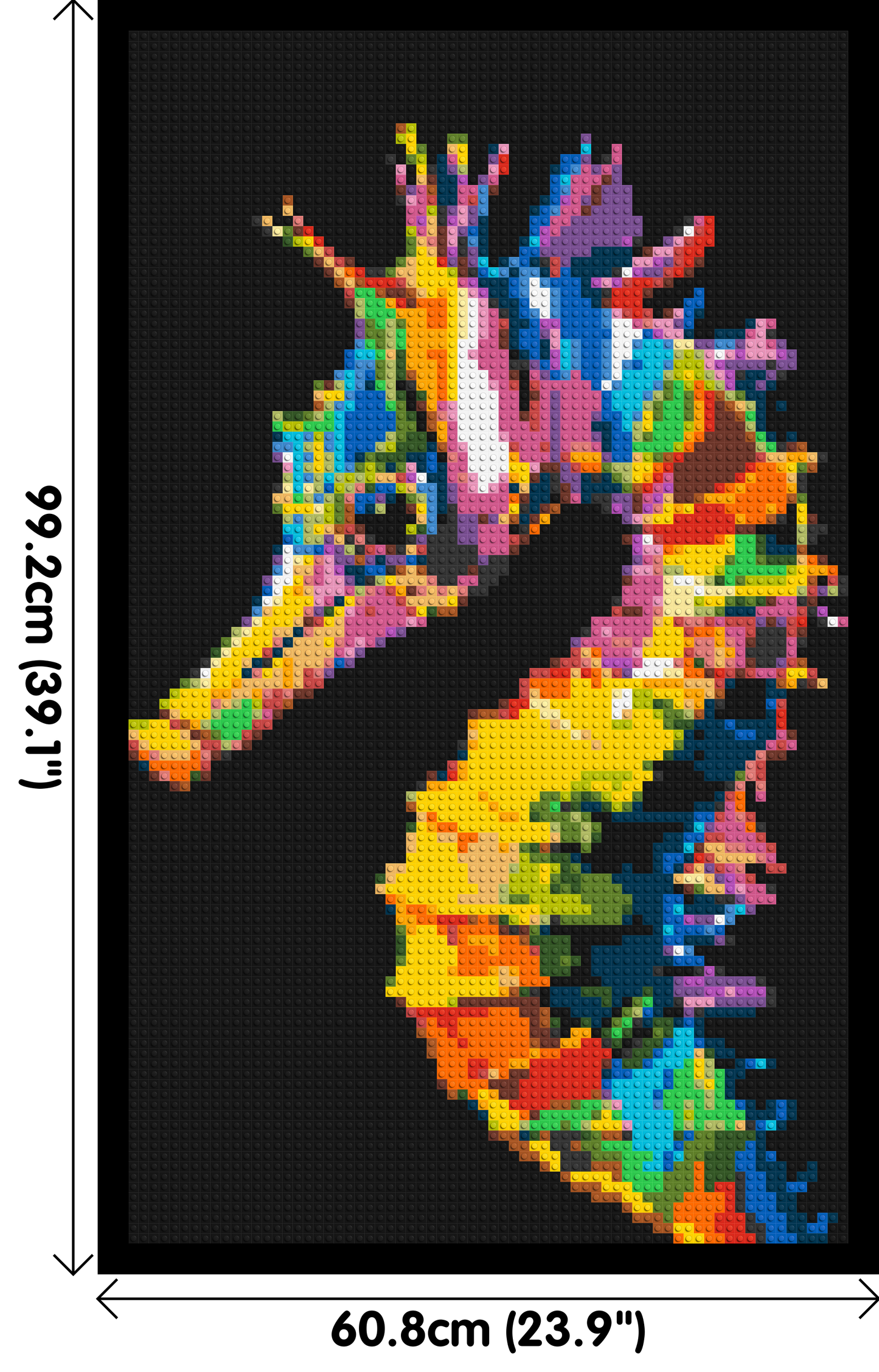 Colourful Seahorse Pop Art - Brick Art Mosaic Kit 3x5 large