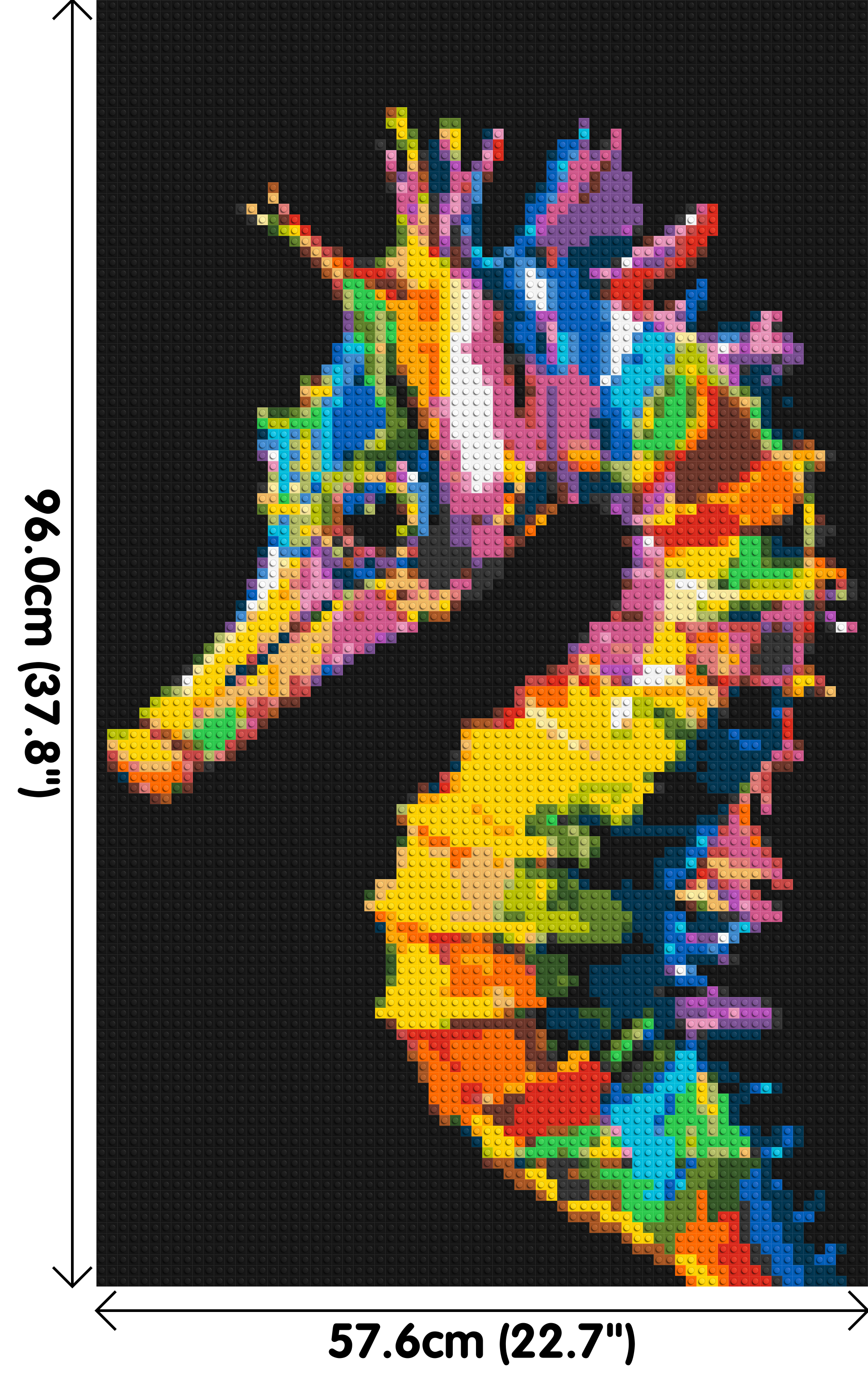 Colourful Seahorse Pop Art - Brick Art Mosaic Kit 3x5 dimensions