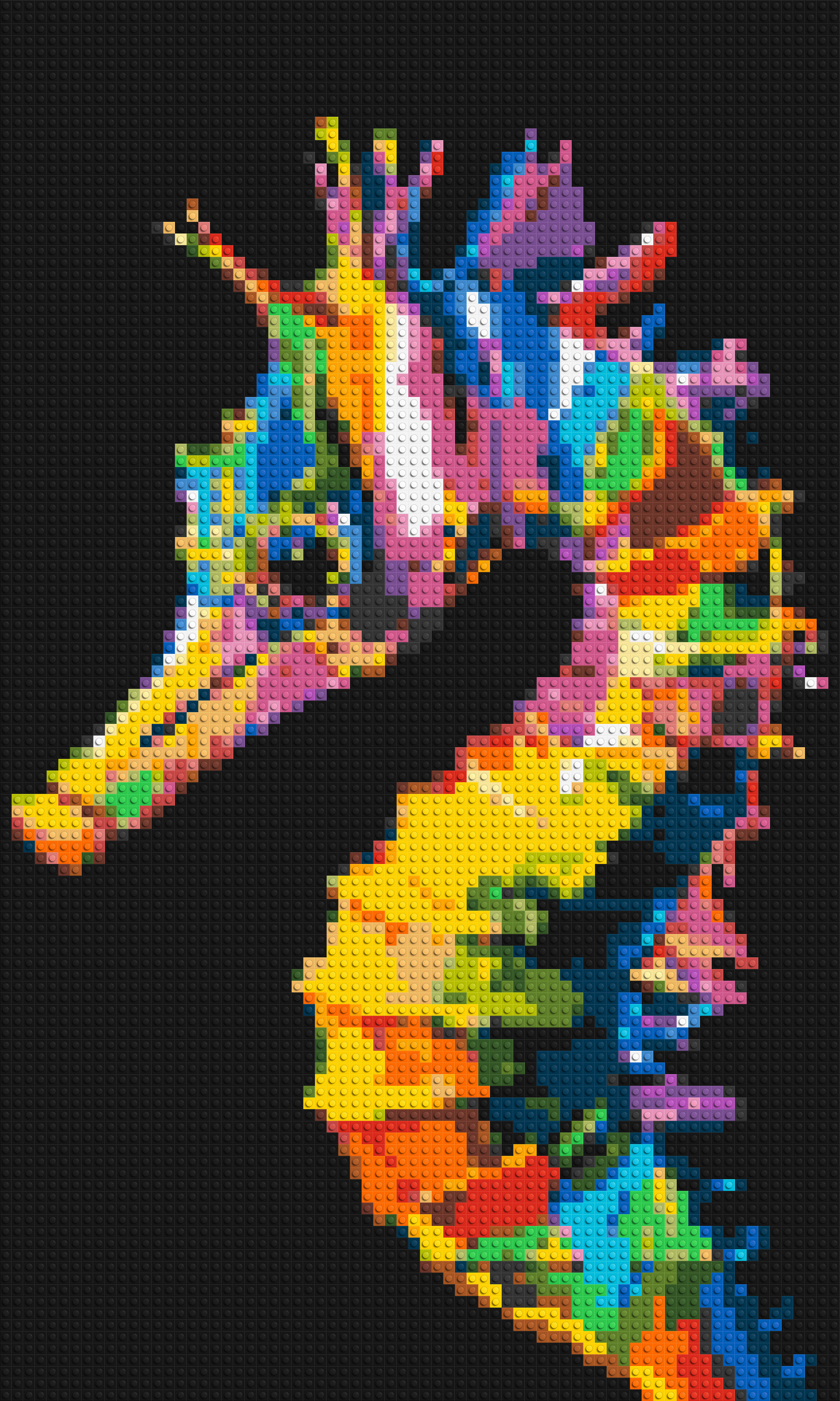 Colourful Seahorse Pop Art - Brick Art Mosaic Kit 3x5 large