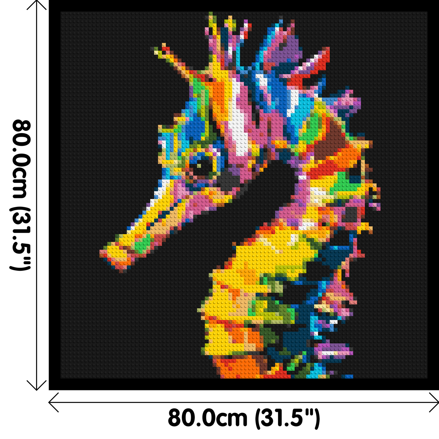 Colourful Seahorse Pop Art - Brick Art Mosaic Kit 4x4 large