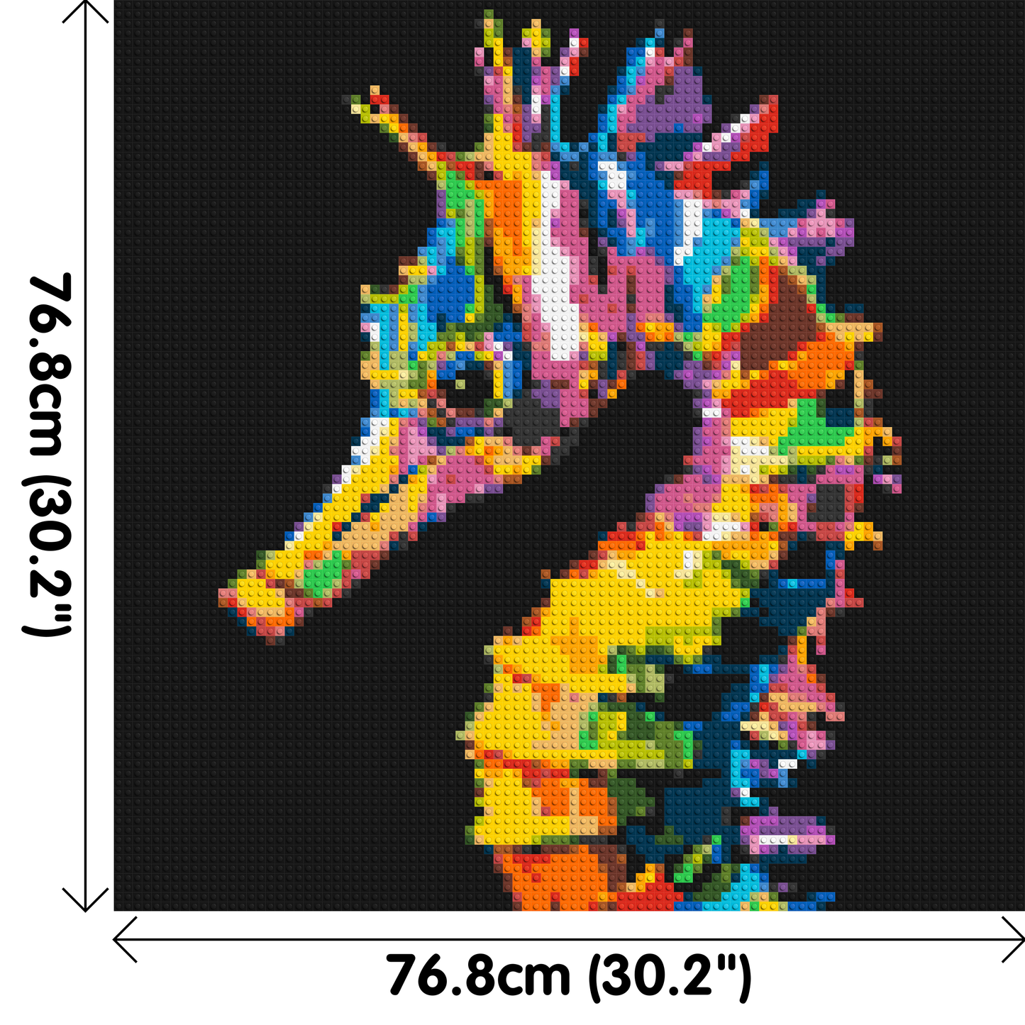 Colourful Seahorse Pop Art - Brick Art Mosaic Kit 4x4 large