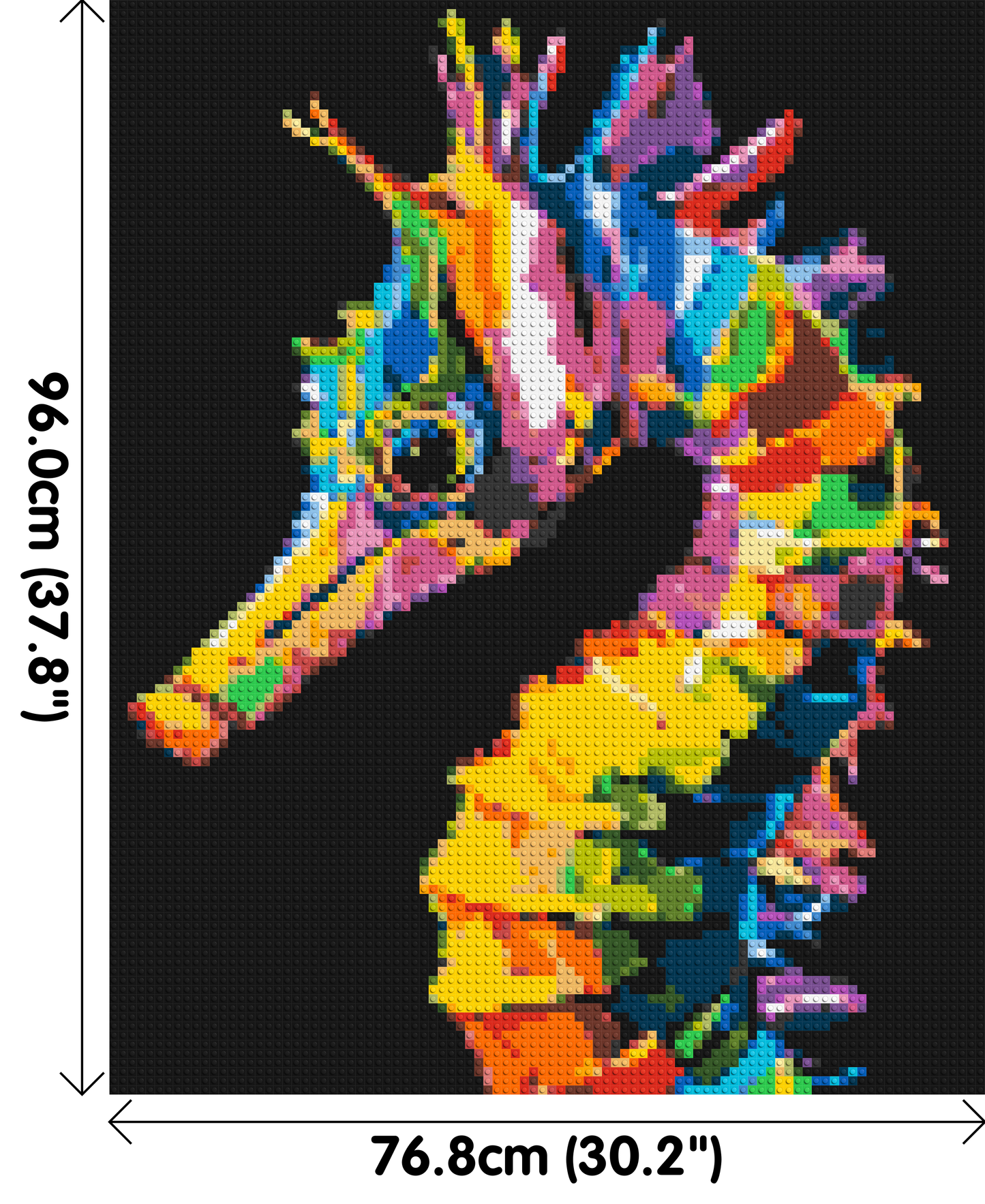 Colourful Seahorse Pop Art - Brick Art Mosaic Kit 4x5 large