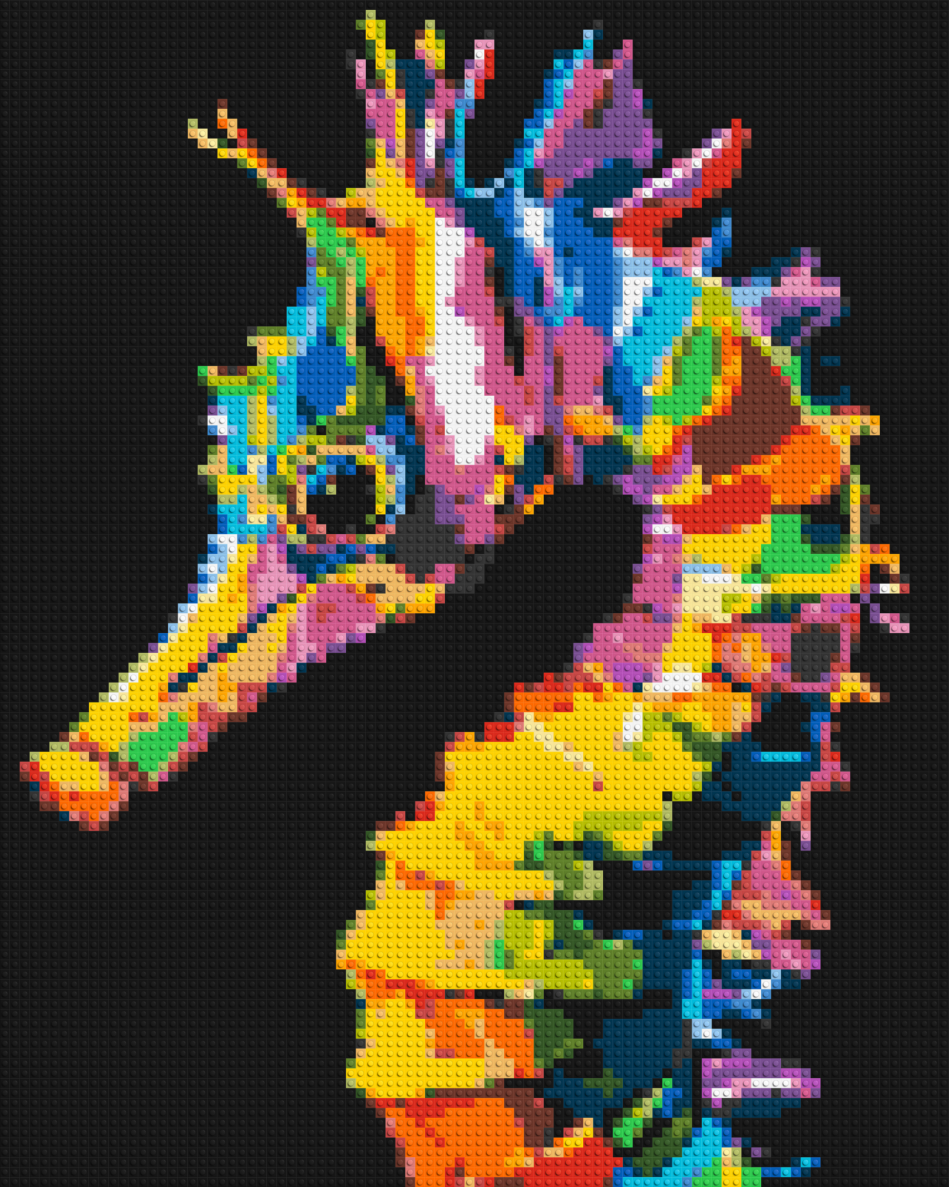 Colourful Seahorse Pop Art - Brick Art Mosaic Kit 4x5 large